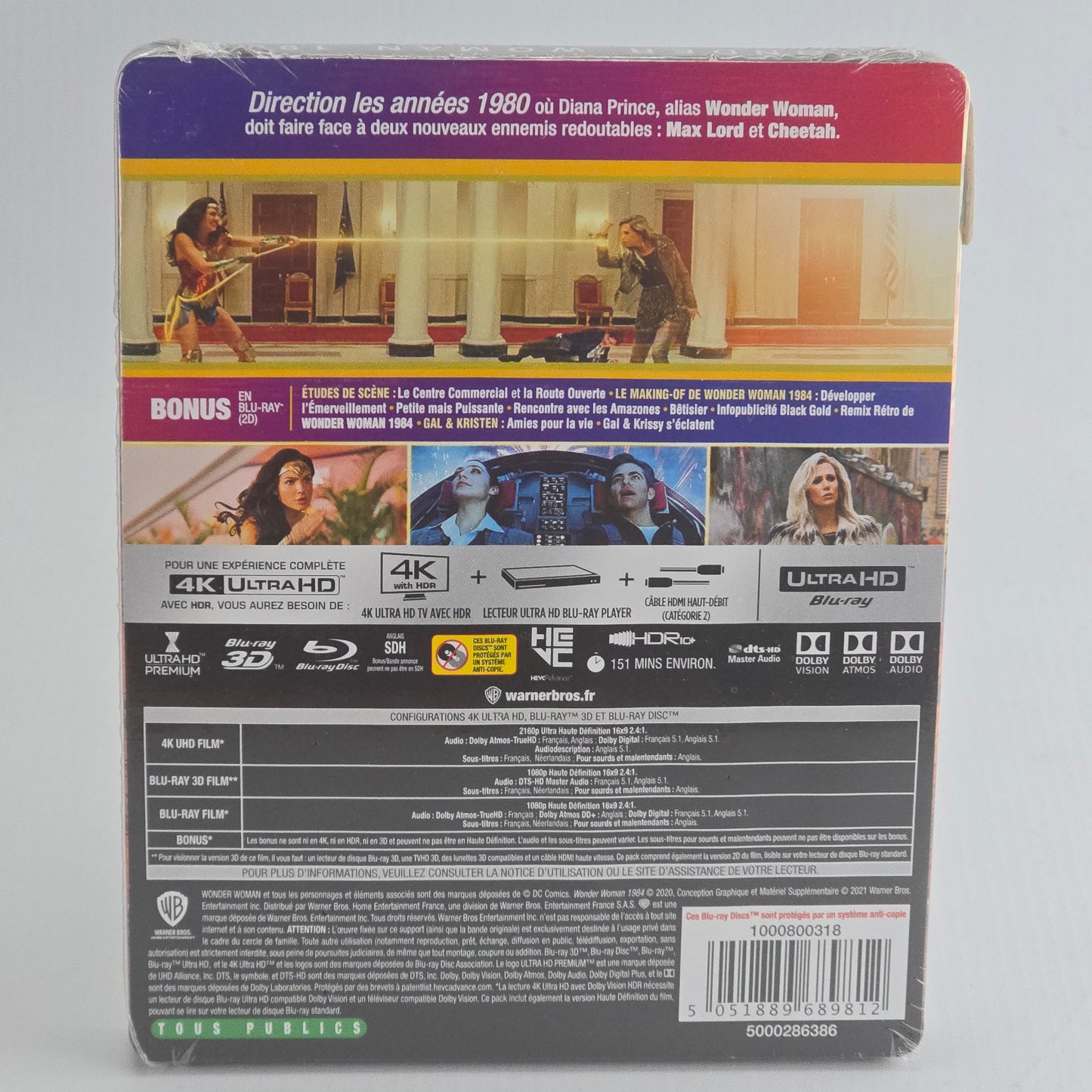 Wonder Woman 1984 4K Ultra HD + Blu-ray 3D + Blu-ray SteelBook 2021 Zone Libre