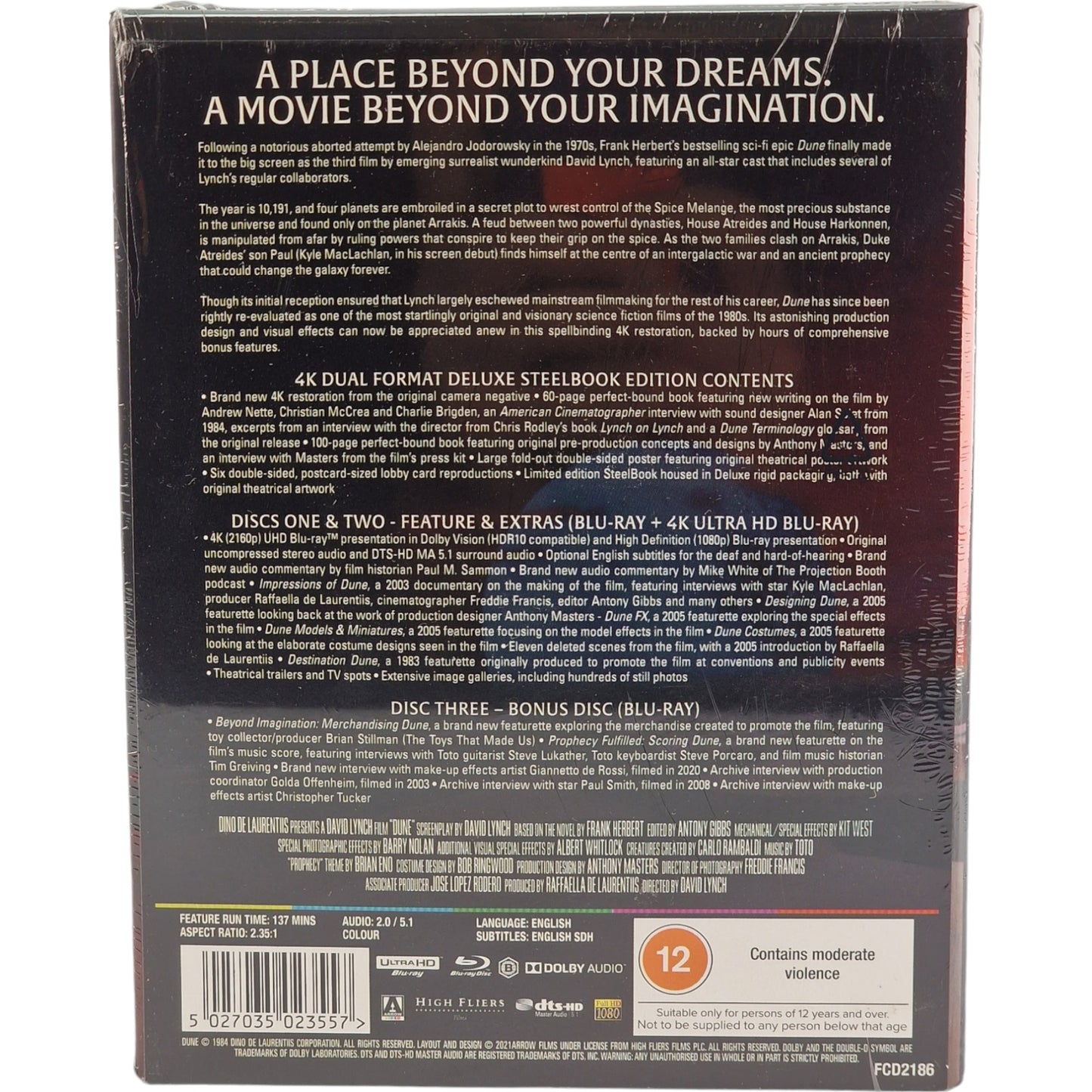 Dune 4K Ultra HD + Blu-ray SteelBook Limitée Luxe Zavvi David Lynch Zone Libre