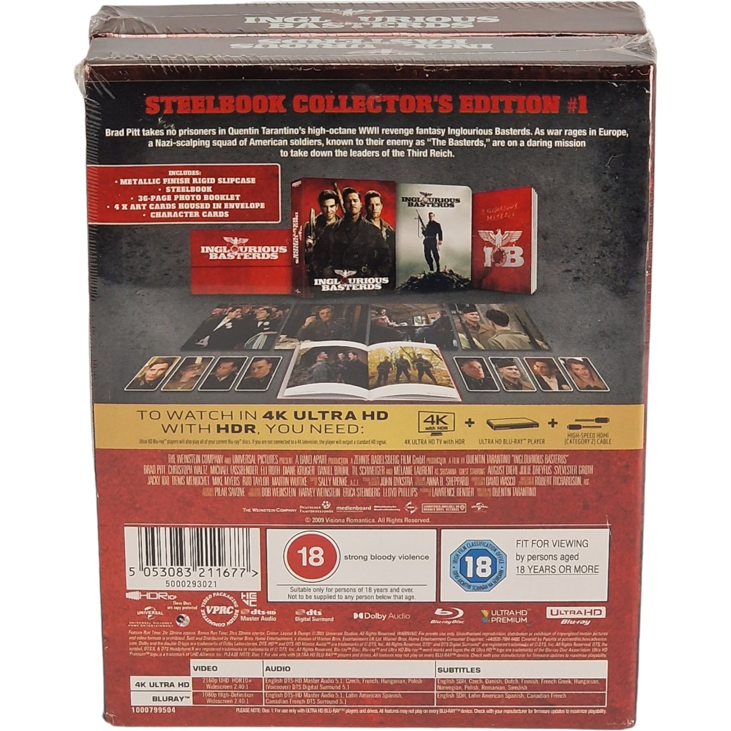 Inglourious Basterds (2009) - Coffret SteelBook 4K Ultra HD + Blu-ray - Zone libre + Zone B - vue 6