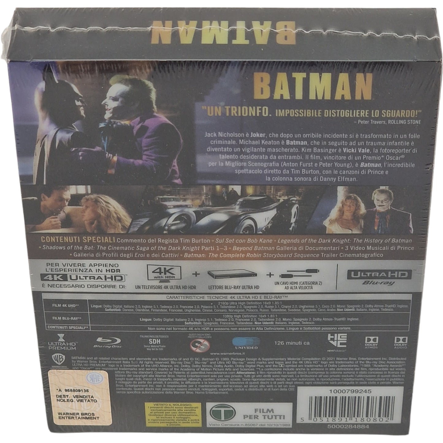 Batman 1989 4K Ultra HD Blu-ray + Blu-ray SteelBook Titans of Cult Zone B