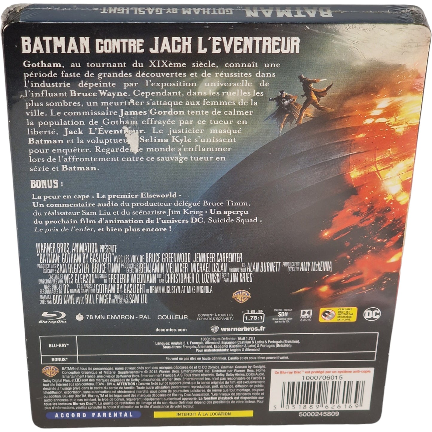 Batman: Gotham by Gaslight Blu-ray Steelbook Fnac édition Limitée Zone Libre