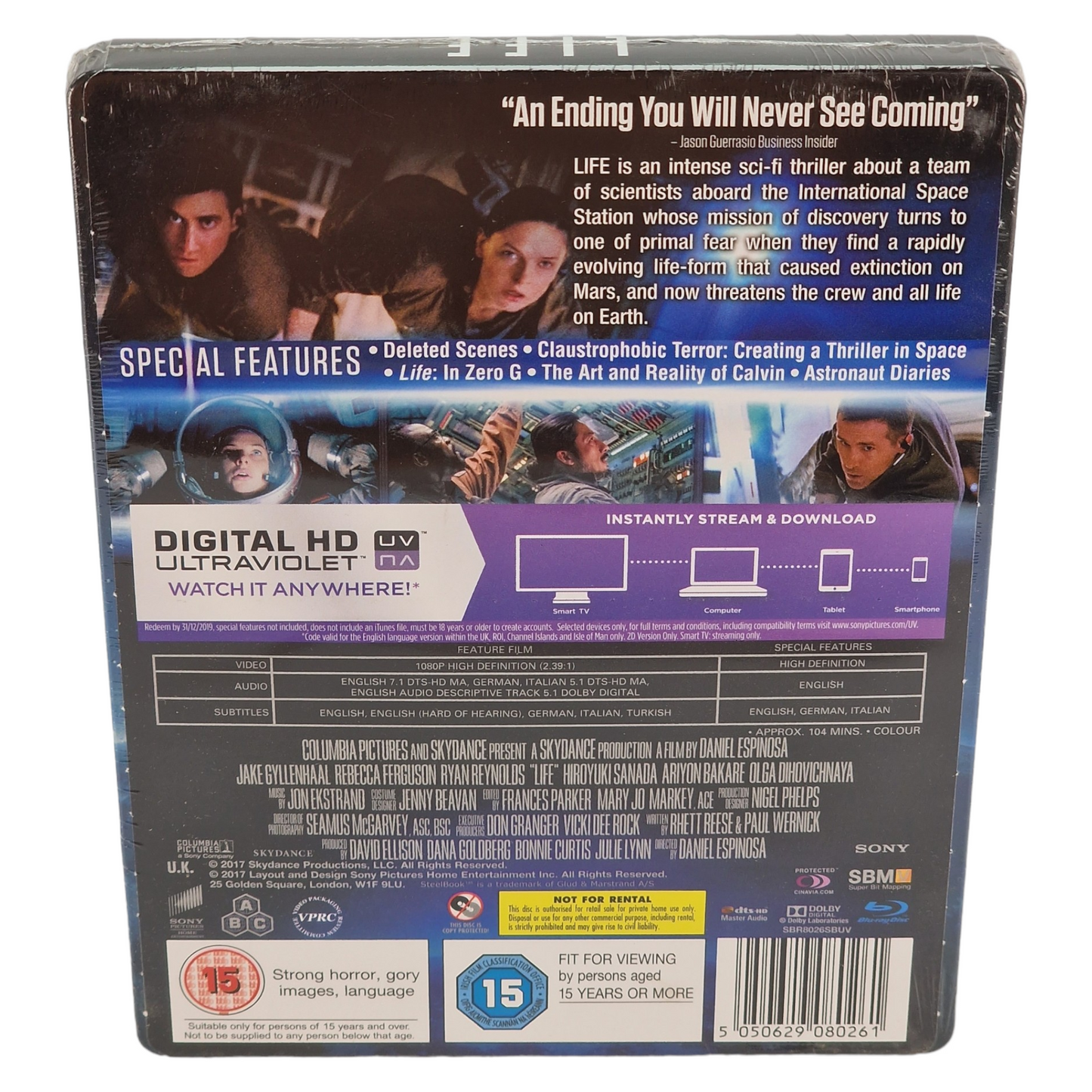 Life Blu-ray Steelbook Blu-Ray Jake Gyllenhaal , Ryan Reynolds, 2017 Region B