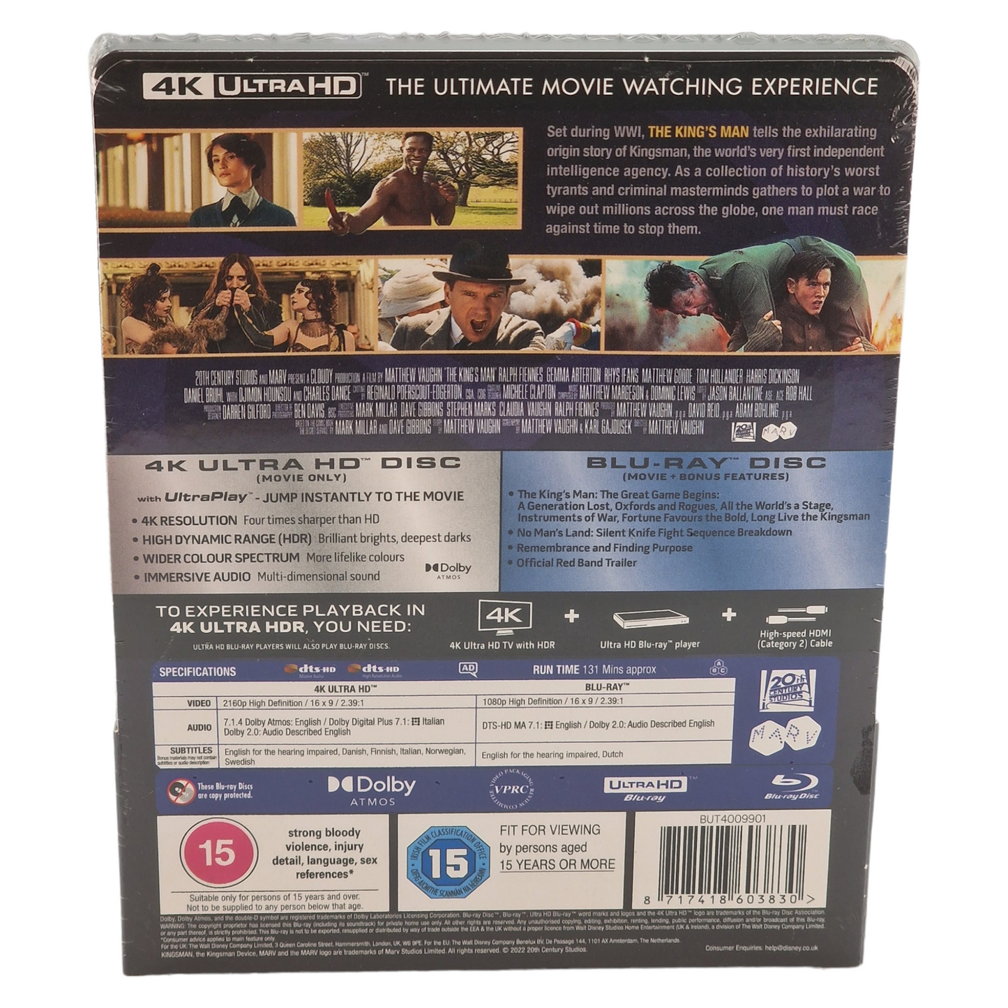 The King's Man 4K Ultra HD + Blu-ray Zavvi Ralph Fiennes 2022 Region B