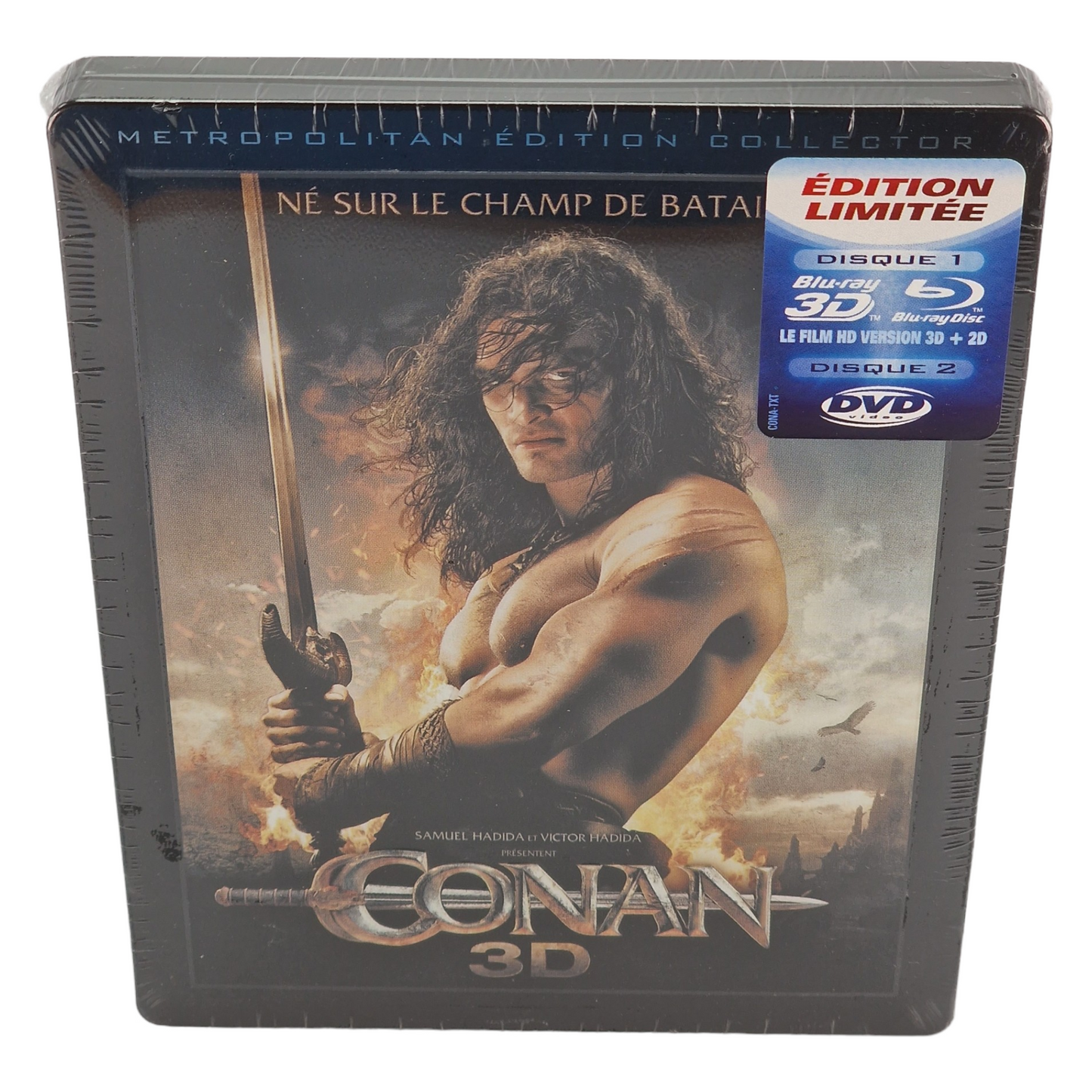 Conan Blu-ray 3D + 2D + DVD SteelBook Débossé Jason Momoa, Stephen Lang Zone B