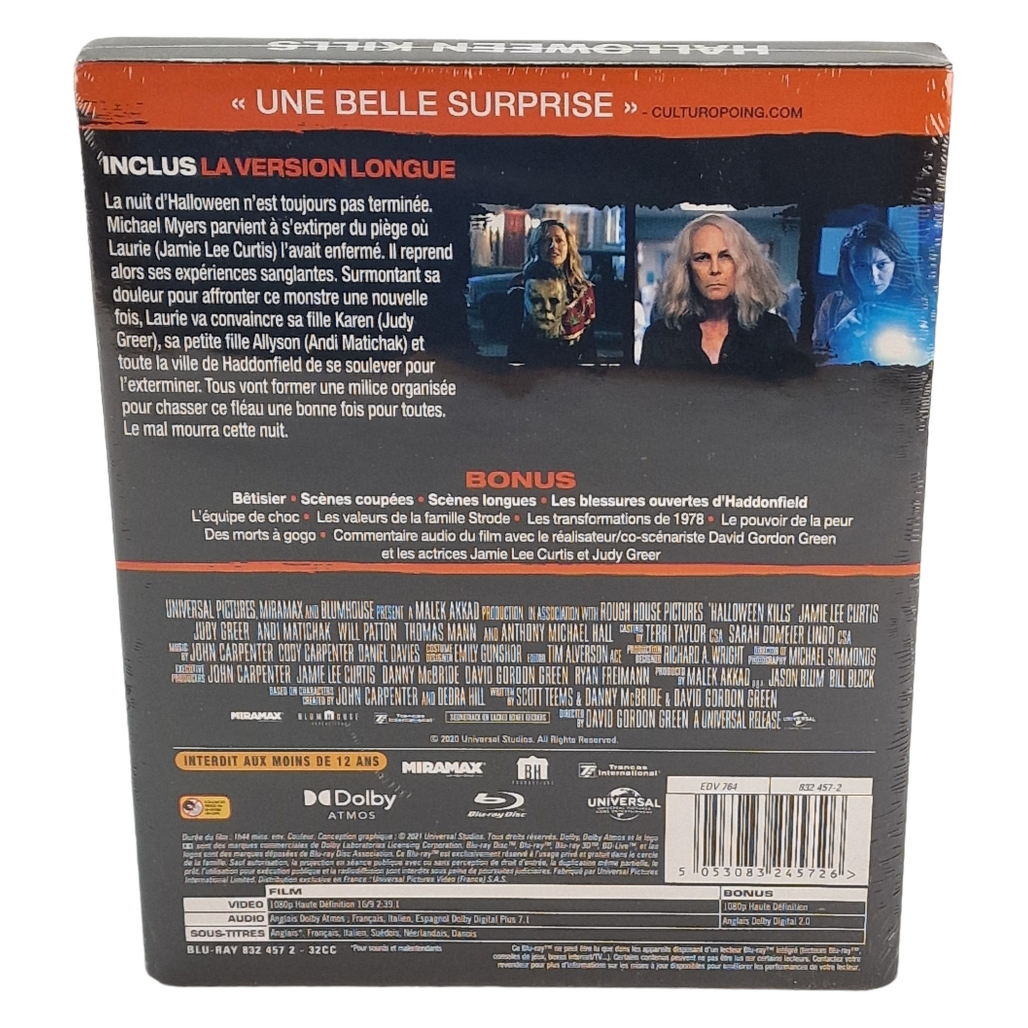 Halloween Kills Blu-ray SteelBook Fnac Exclusif Jamie Lee Curtis 2022 Region B