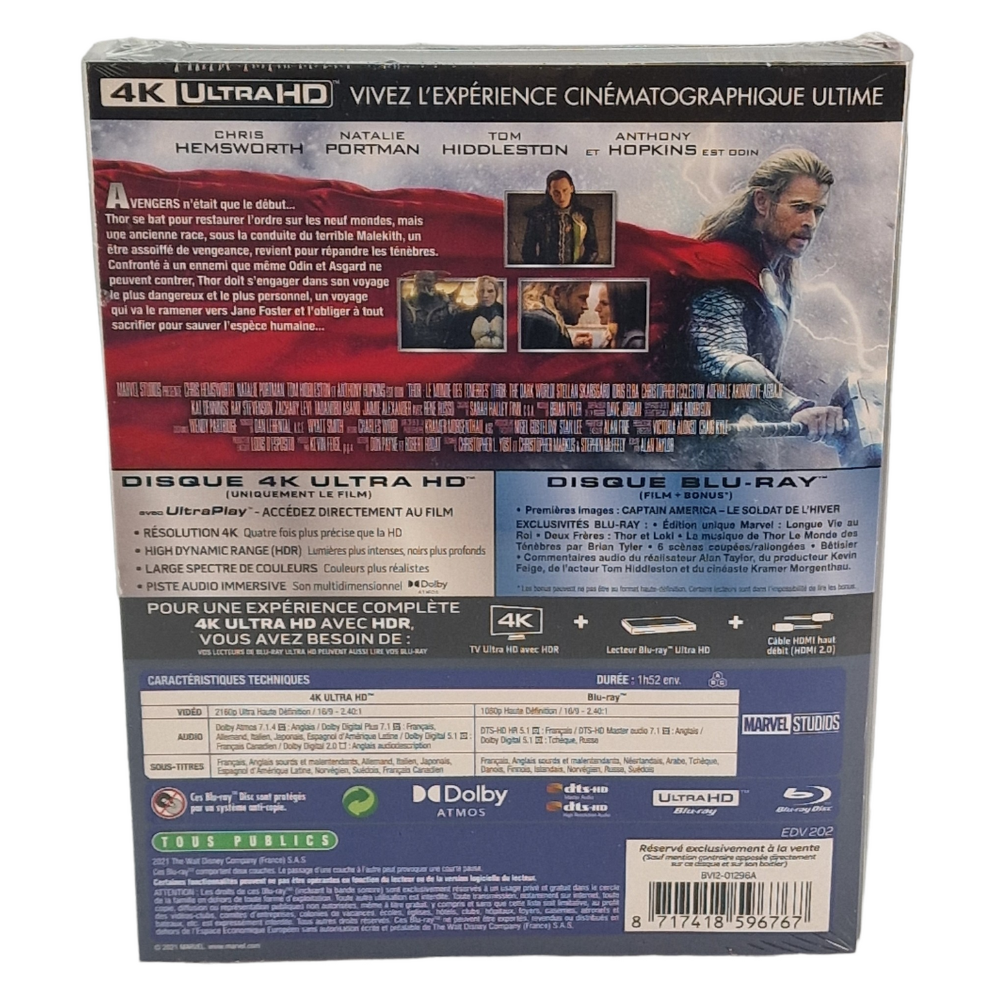 Thor: The Dark World 4K Ultra HD + Blu-ray SteelBook Mondo X France Zone B