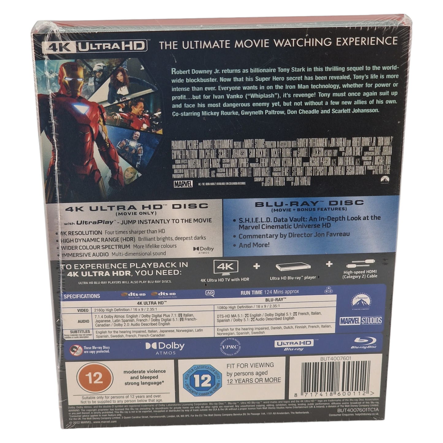 Iron Man 2 SteelBook 4K Ultra HD +Blu-ray Mondo X (Import UK )