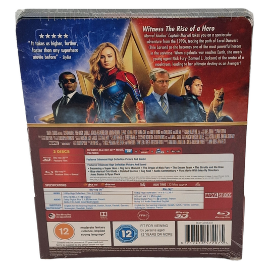 Captain Marvel (2019) – SteelBook Blu-ray 3D + Blu-ray – Zone B – vue 3