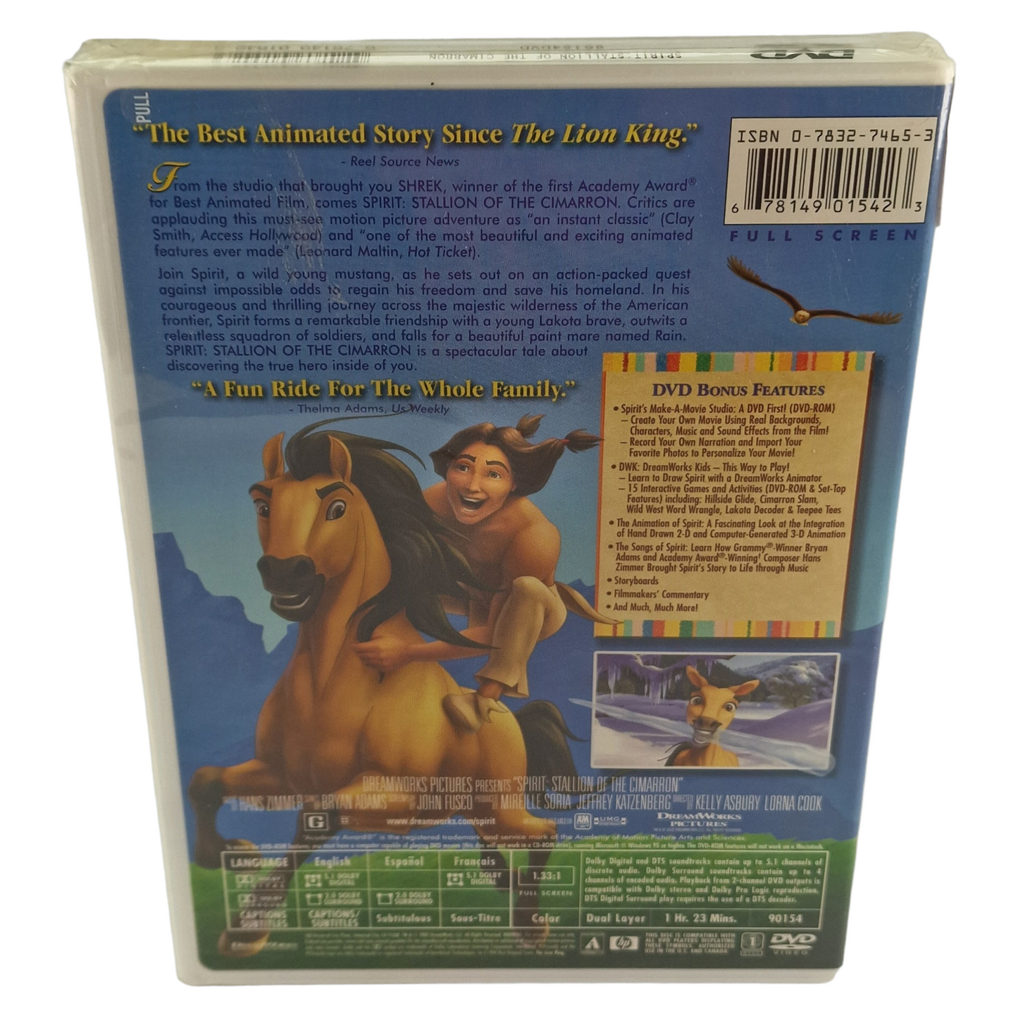 Spirit : Étalon du Cimarron DVD DreamWorks  Région 1 VF 2002
