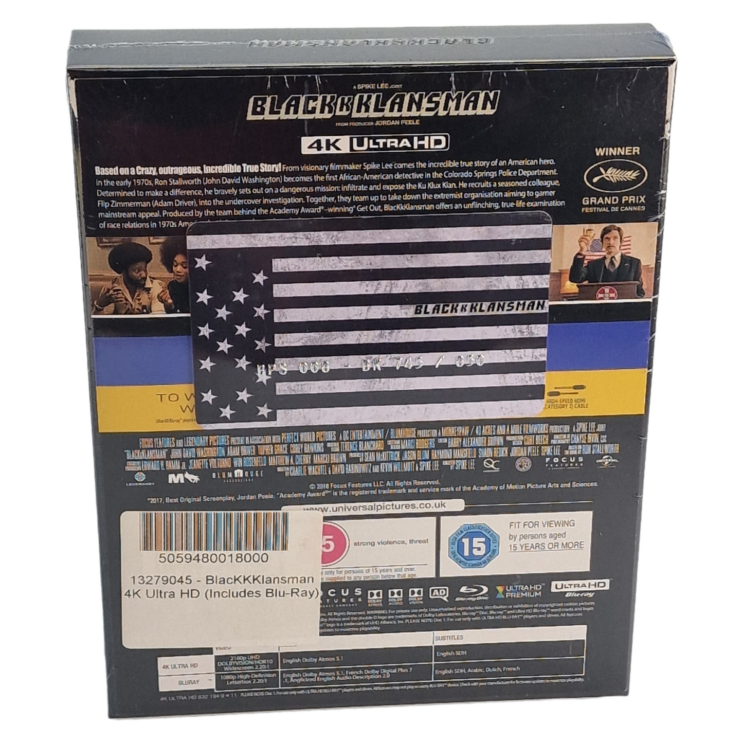 BlacKkKlansman 4K Blu-ray Steelbook EverythingBlu édition Limitée 850 Zone Free