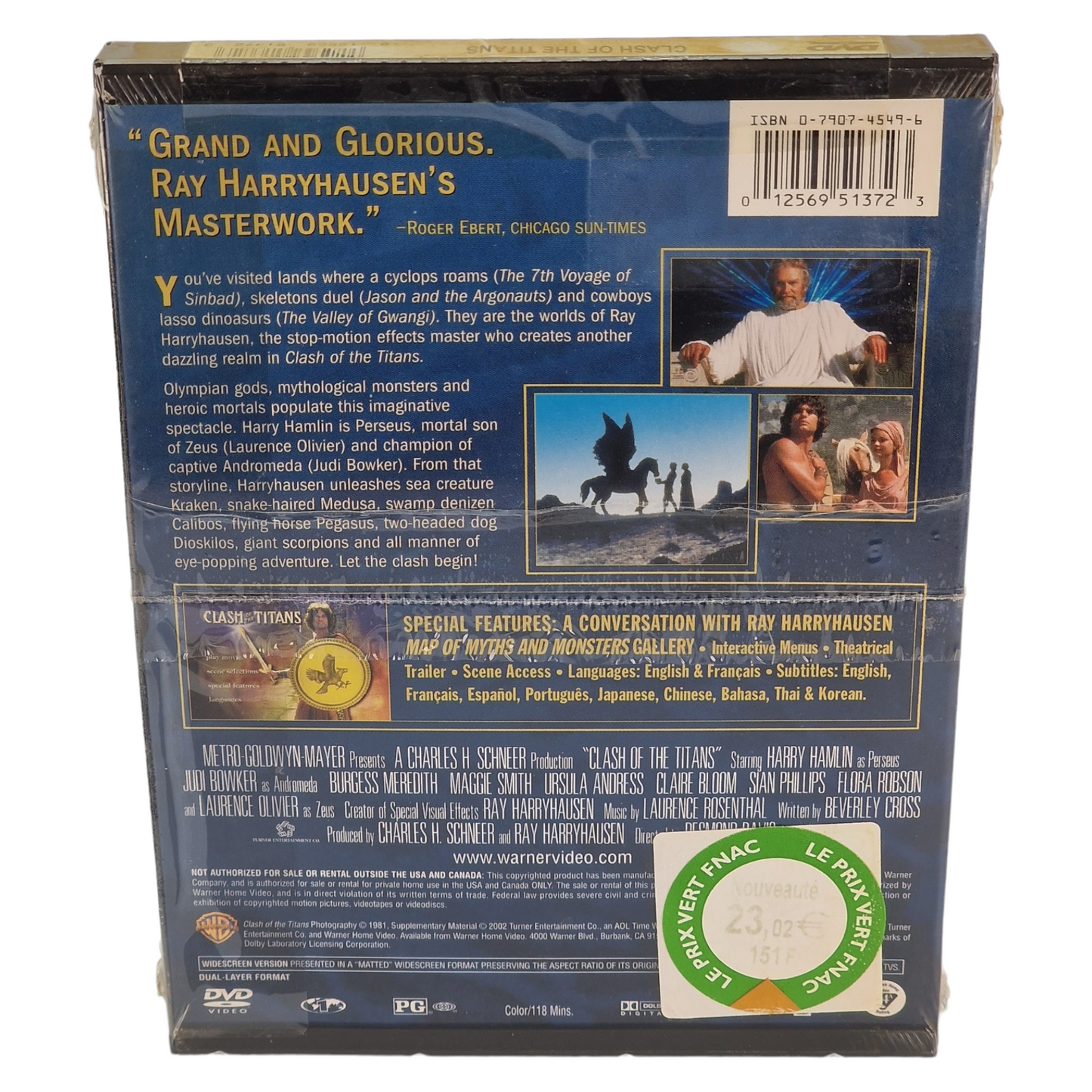 Clash of the Titans 1981 DVD Étui à mousqueton US Import VF ___Région 1 __ 2002 Neuf