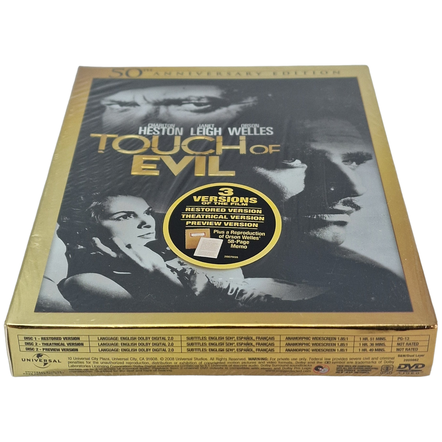 Touch of Evil DVD US Import Édition du 50e Region A VO/STFR