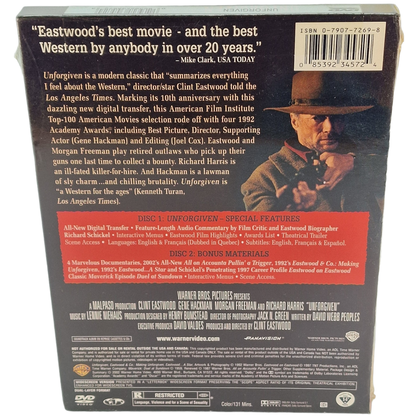 Impitoyable DVD DigiPack Édition spéciale deux disques collector US Import VF Région 1