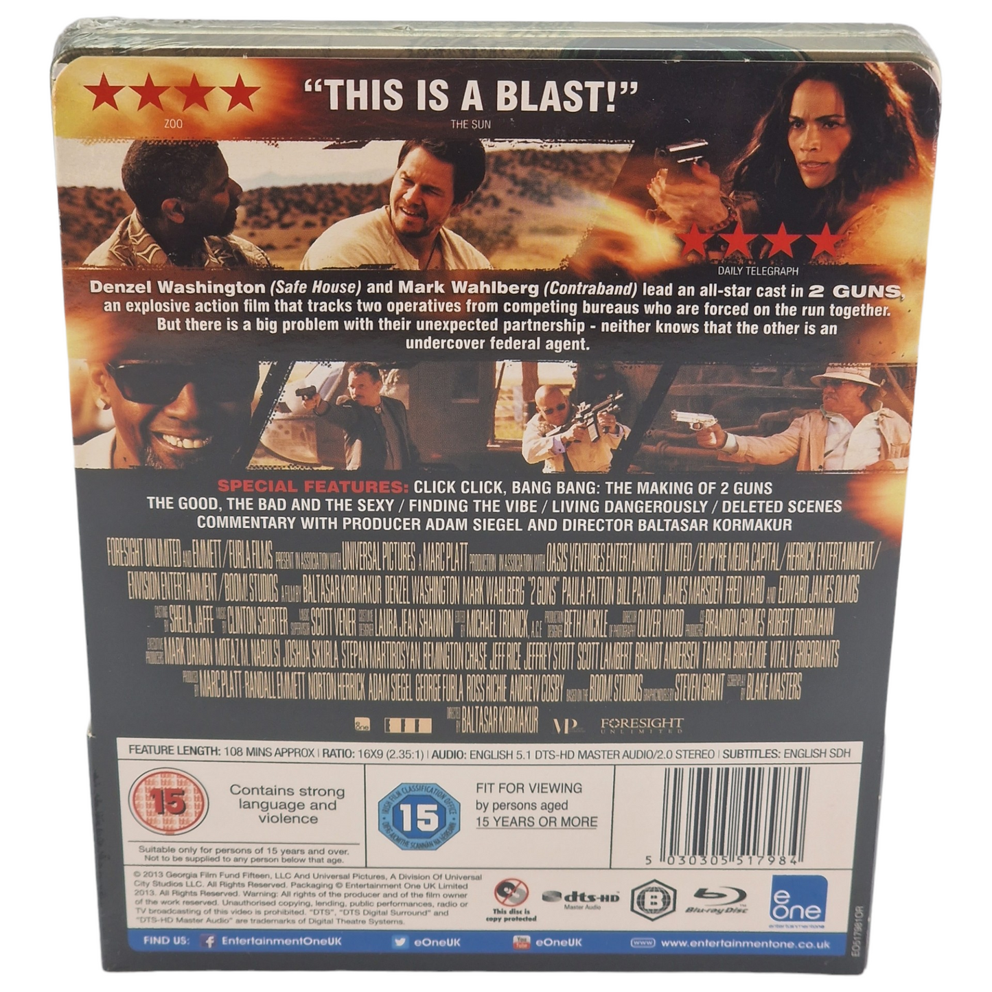 2 Guns Blu-ray Steelbook Débossé Édition limitée à 4000 Ex Zone B
