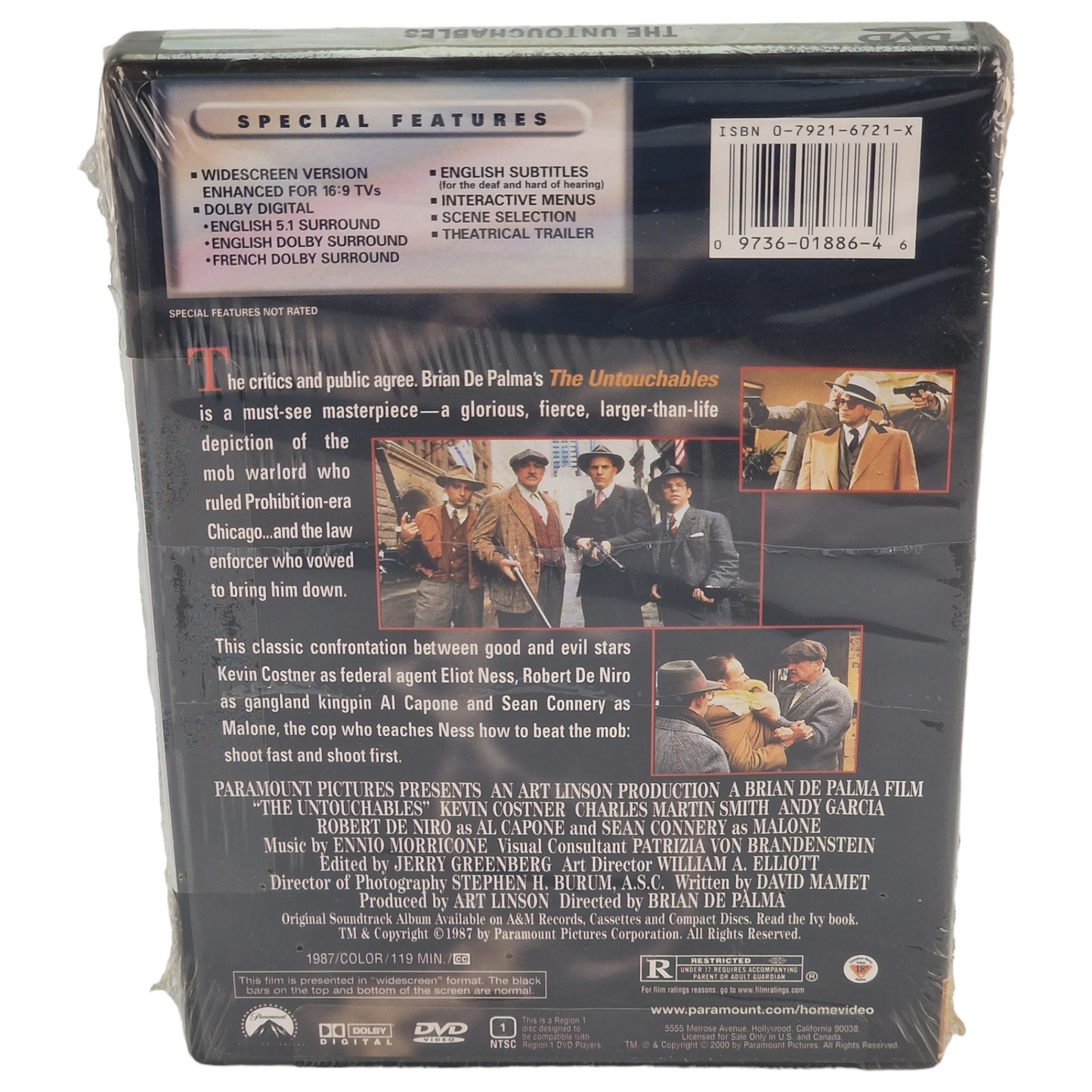 Les incorruptibles DVD Kevin Costner, Sean Connery, Robert De Niro  Région 1 US Import