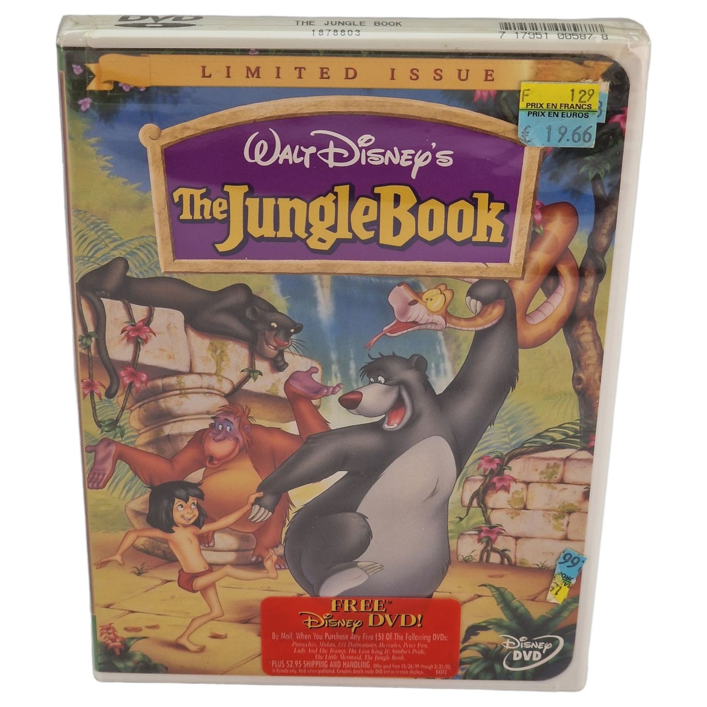 Le livre de la jungle DVD Édition limitée VF Import US Région 1 Disney 1999 Neuf
