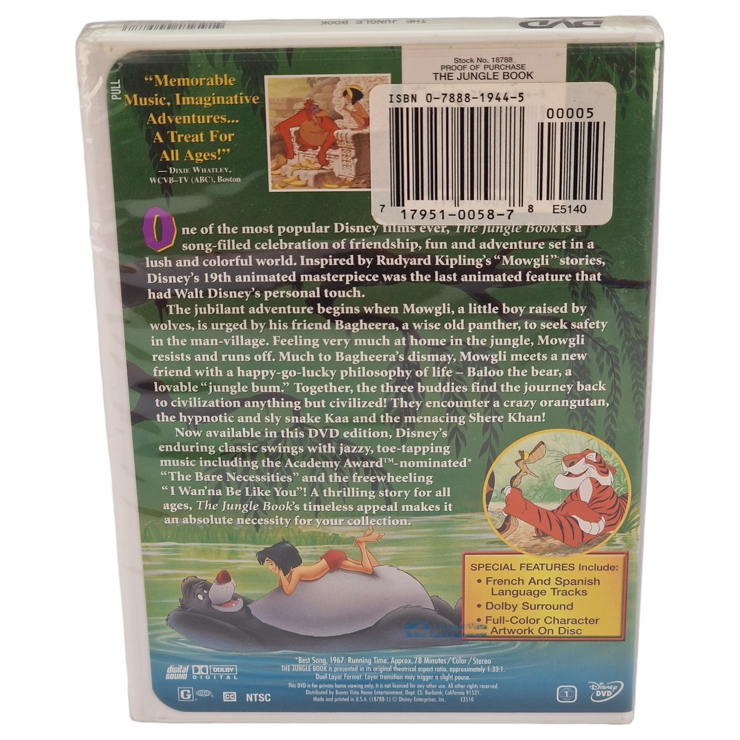 Le livre de la jungle DVD Édition limitée VF Import US Région 1 Disney 1999 Neuf