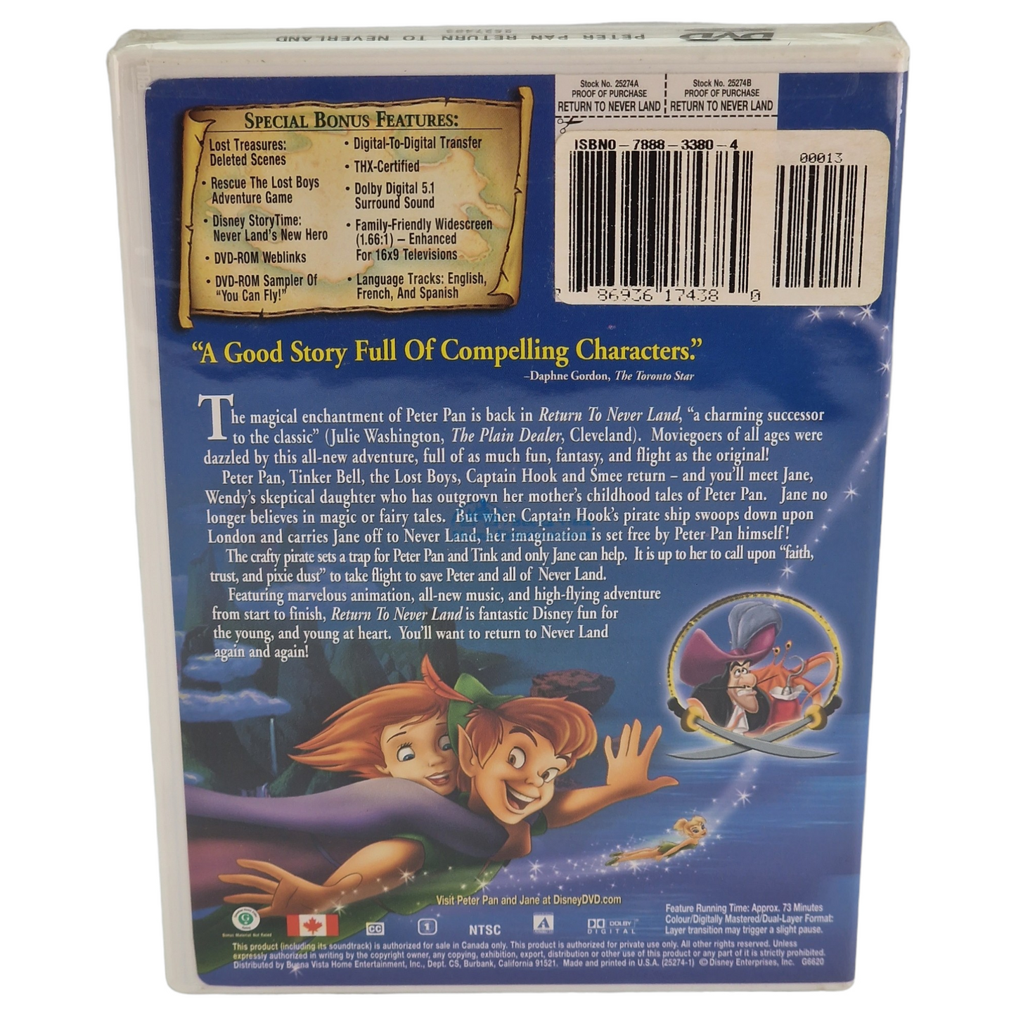 Peter Pan 2 : Retour au Pays imaginaire DVD Édition limitée VF Import US Zone 1