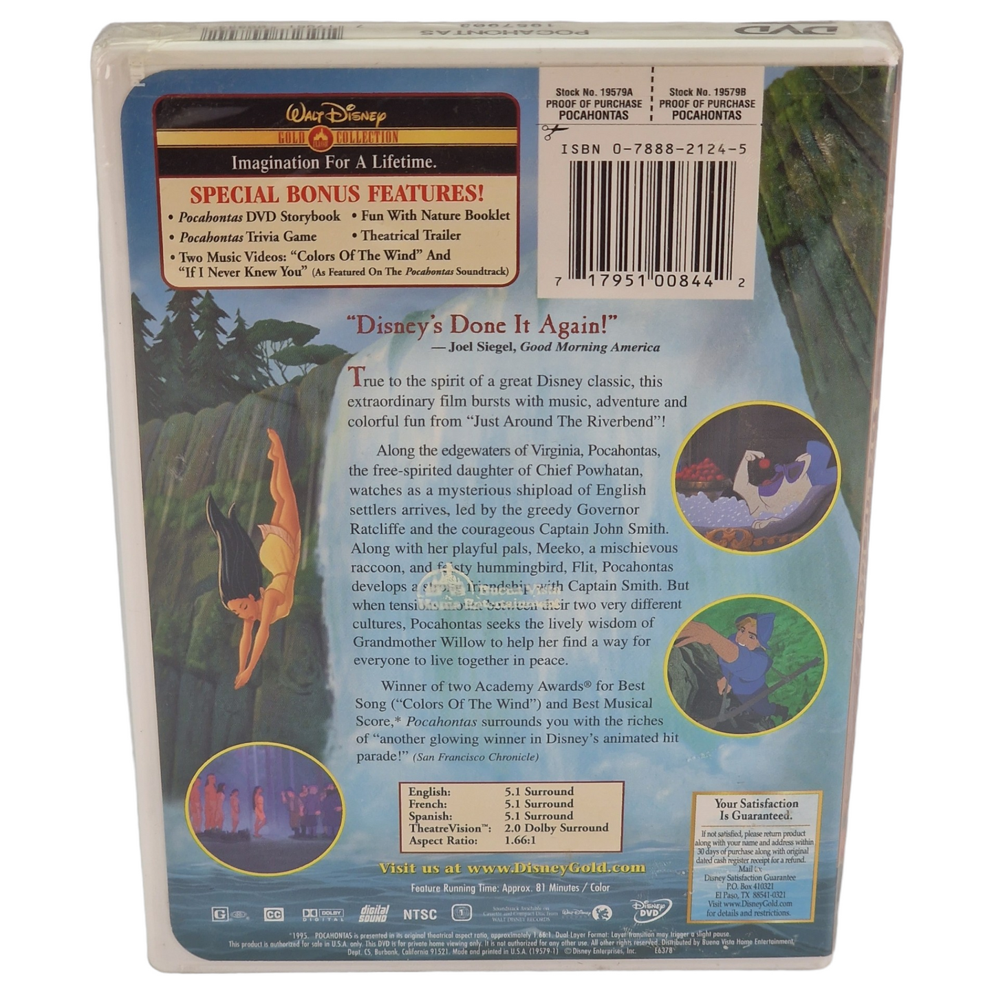 Pocahontas DVD Gold Classic Collection VF Import Canada Région 1 - 2000 Neuf