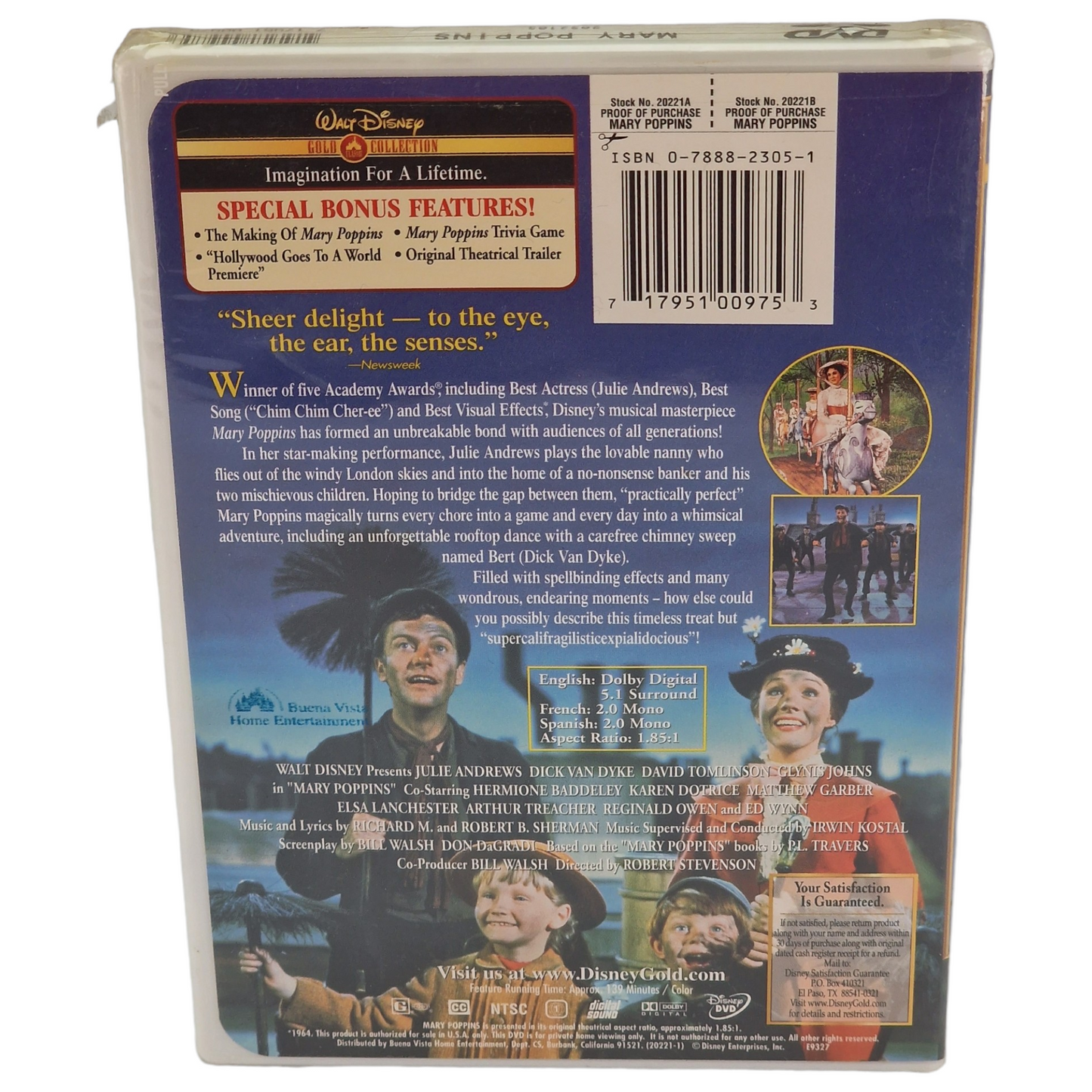 Mary Poppins DVD Gold Classic Collection VF Import US Région 1 - 2000 Neuf