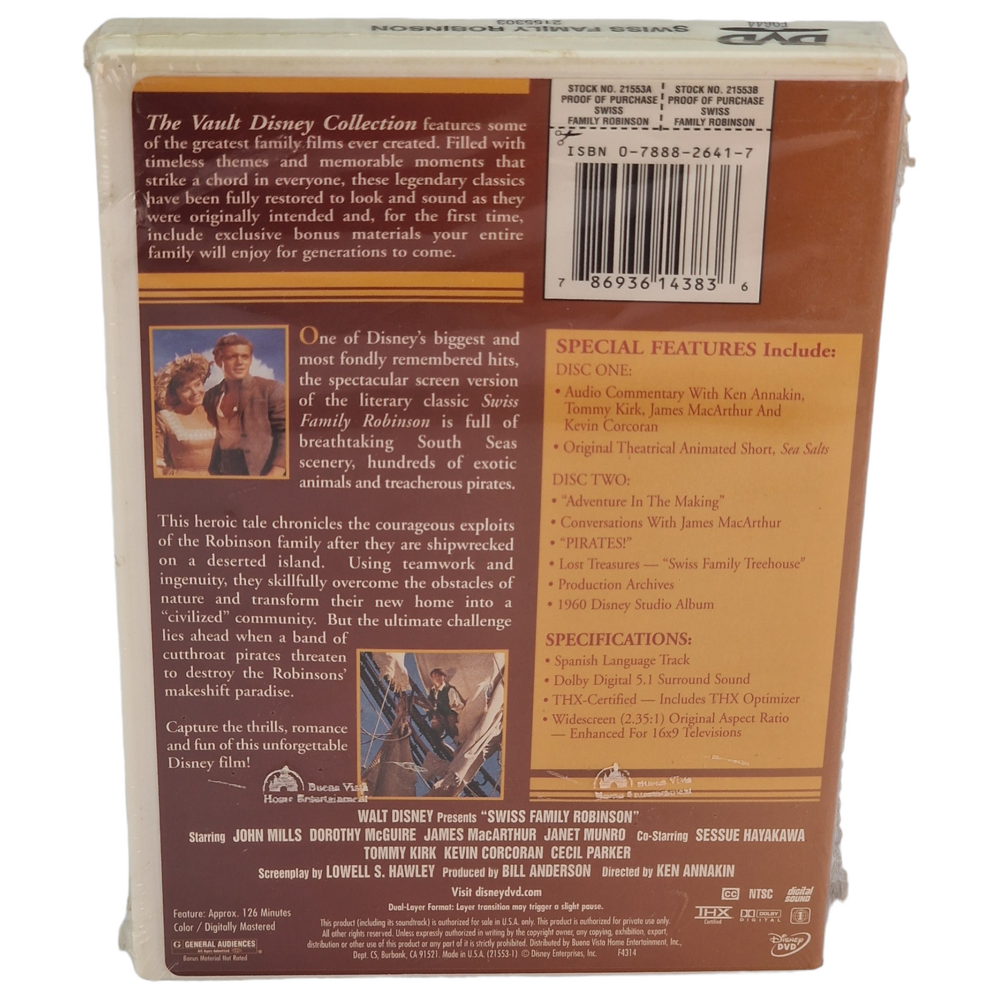 Les Robinsons des mers du Sud DVD Vault Disney Collection VO Import US Région 1