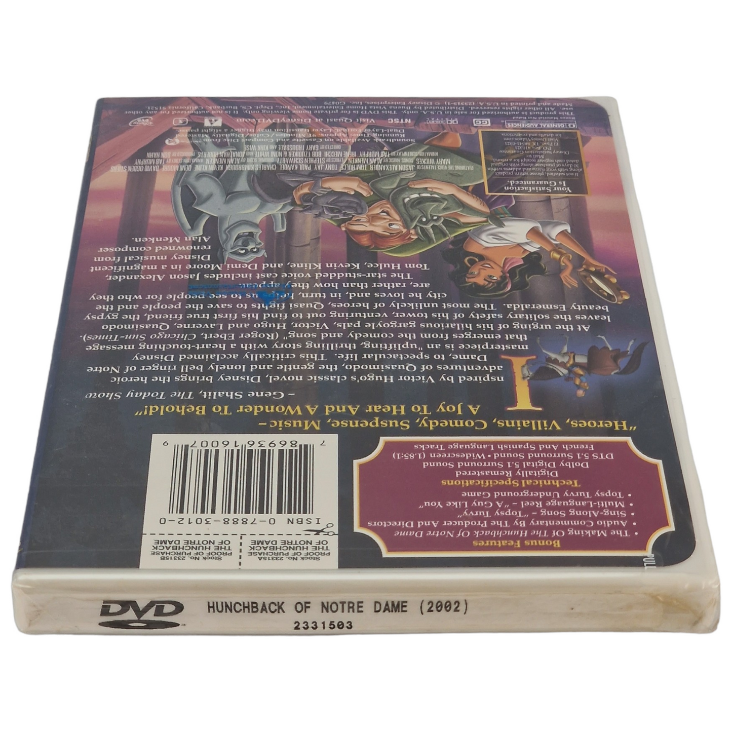 Le Bossu de Notre-Dame DVD Édition limitée Disney VF Import US Zone 1 Neuf 2002
