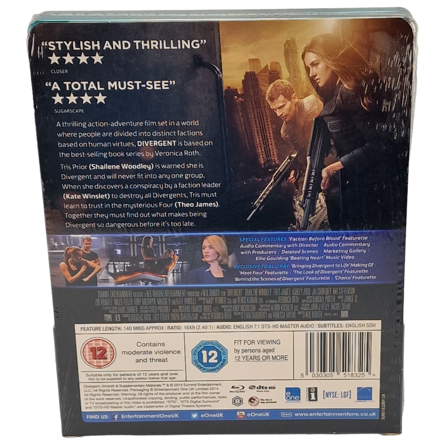 Divergent Blu-ray SteelBook Shailene Woodley Ashley Judd 2014 Region B
