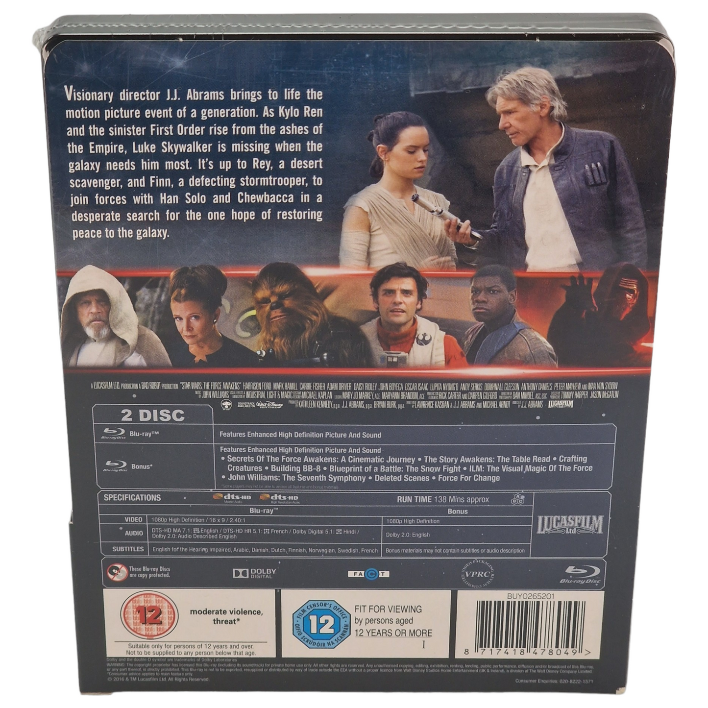 Star Wars : Le Réveil de la Force Blu-ray SteelBook Zavvi Édition limitée Libre 2016