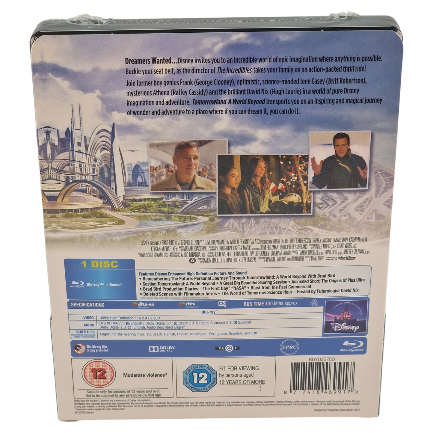 À la poursuite de demain Disney Blu-ray Steelbook Débossé Zavvi limitée Zone B