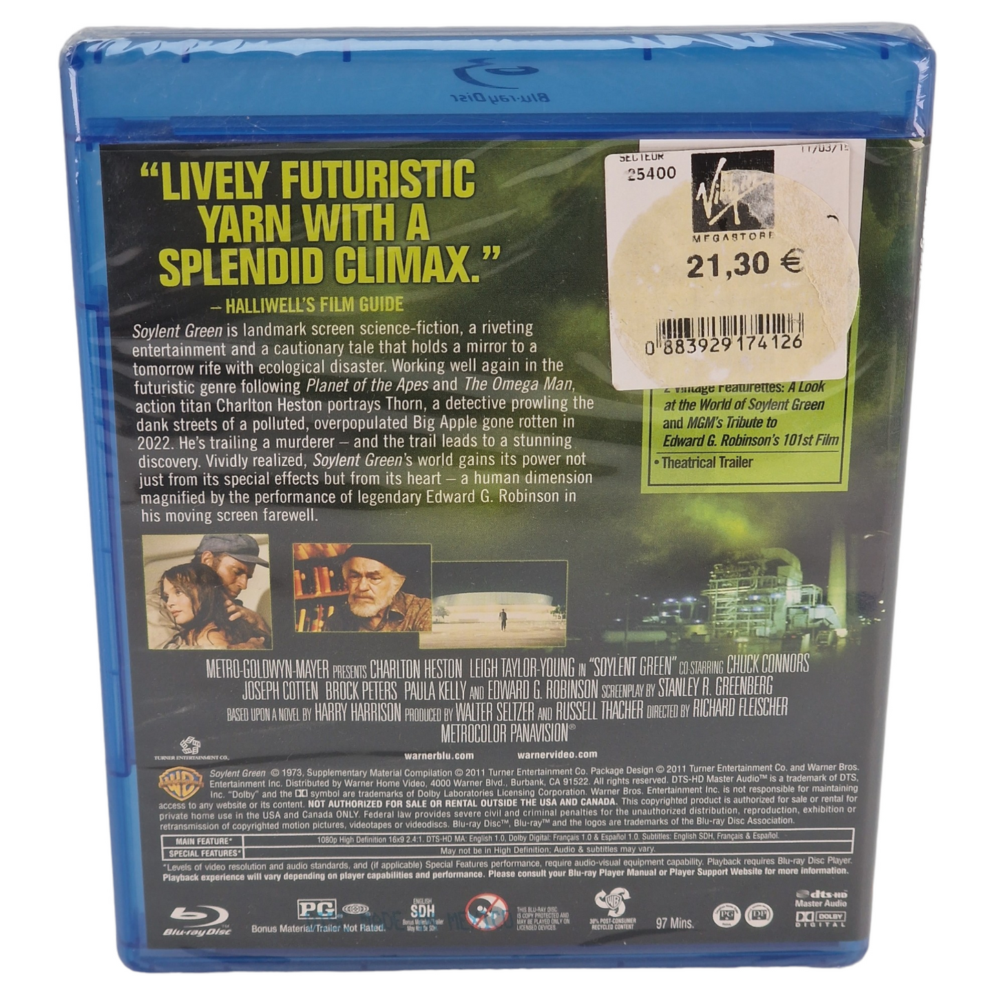 Soleil vert Blu-ray US Import 2011  Region A  Charlton Heston, Leigh Taylor-Young