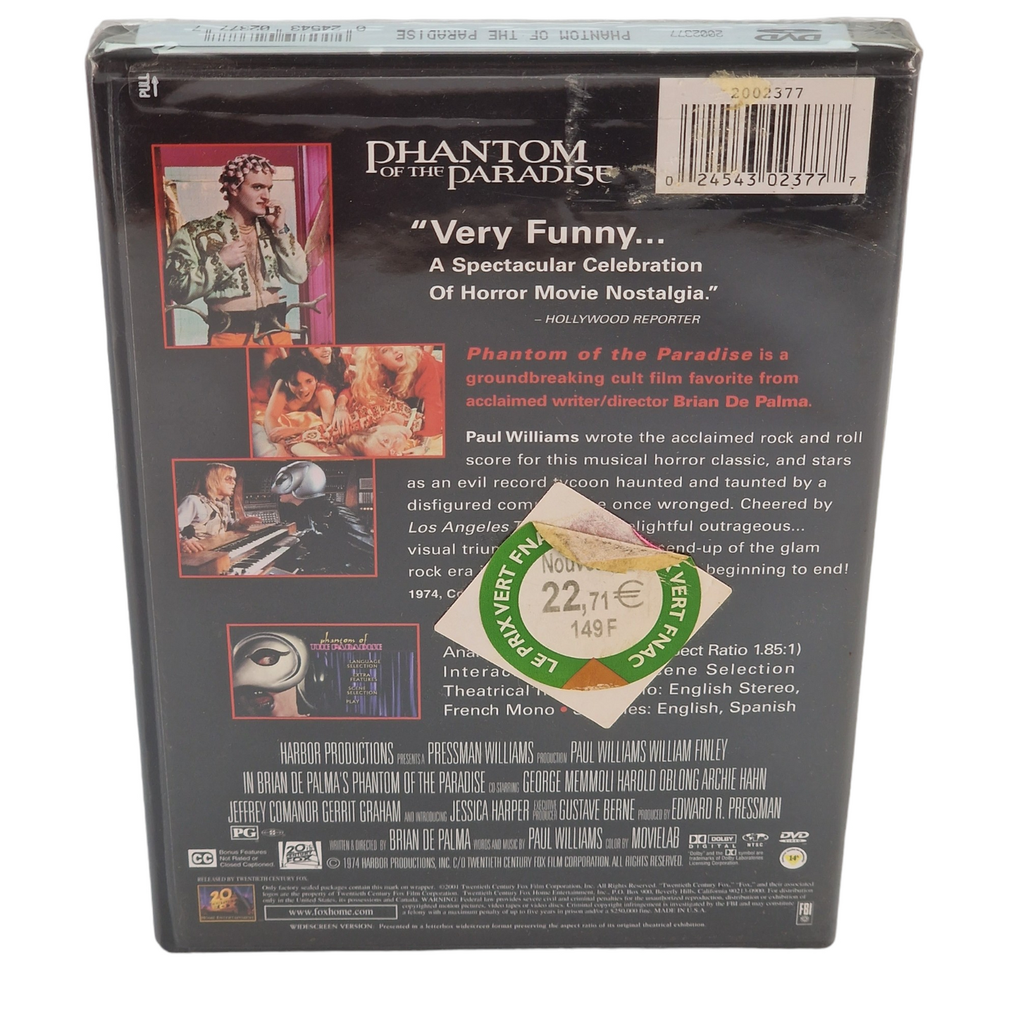 Phantom of the Paradise DVD  US Import  VF  Région 1  Brian De Palma