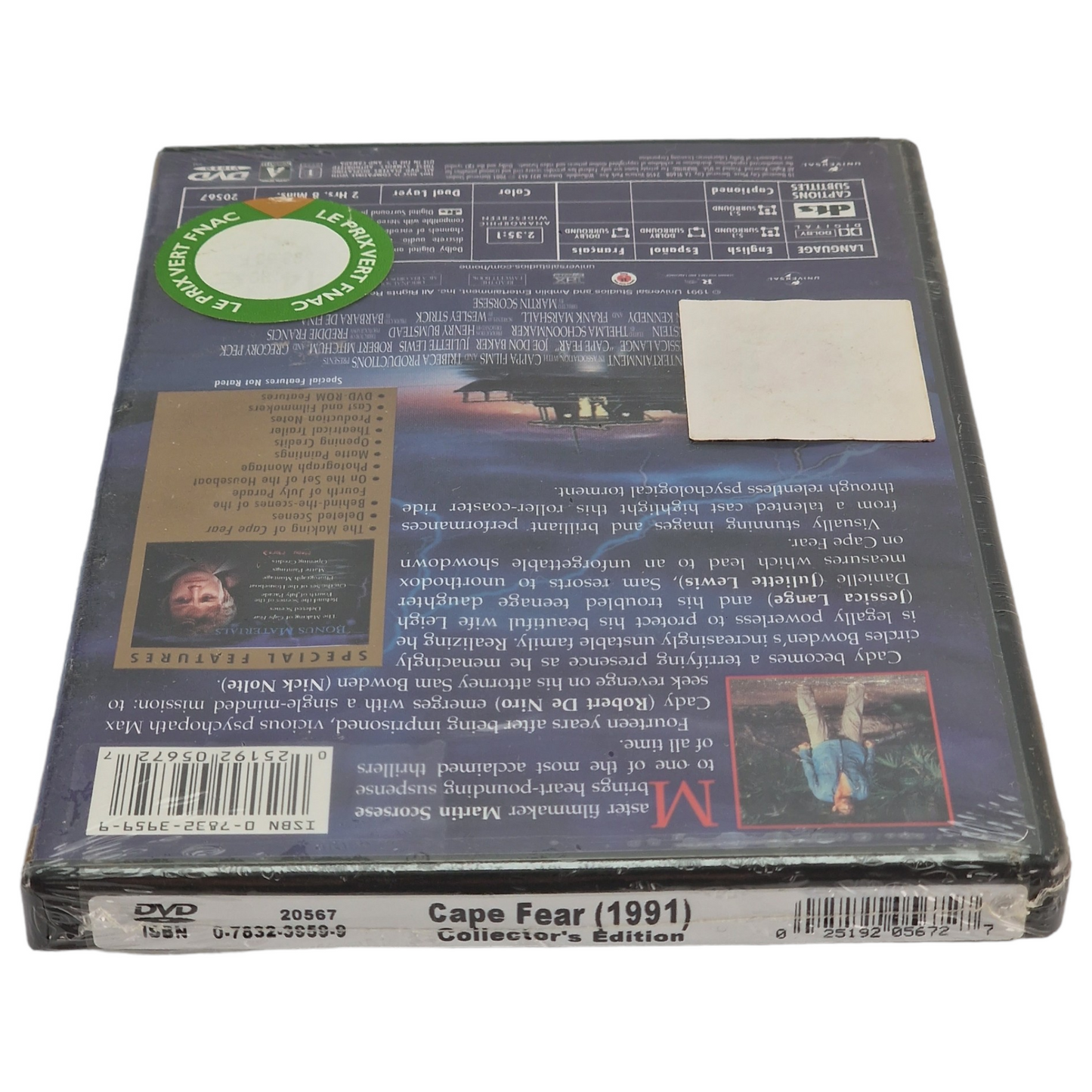 Les Nerfs à vif (Cape Fear)  DVD US Import  VF  Région 1 Robert De Niro, Nick Nolte