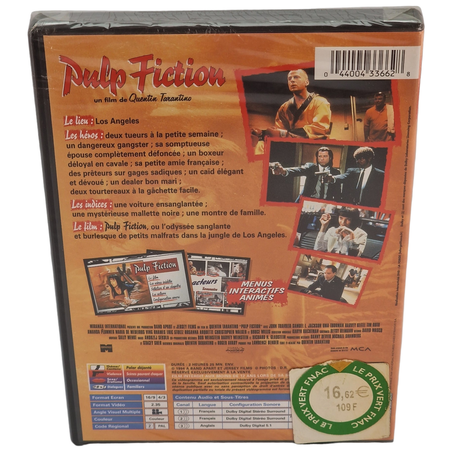 Pulp Fiction DVD  Region B Tarantino John Travolta, Samuel L. Jackson