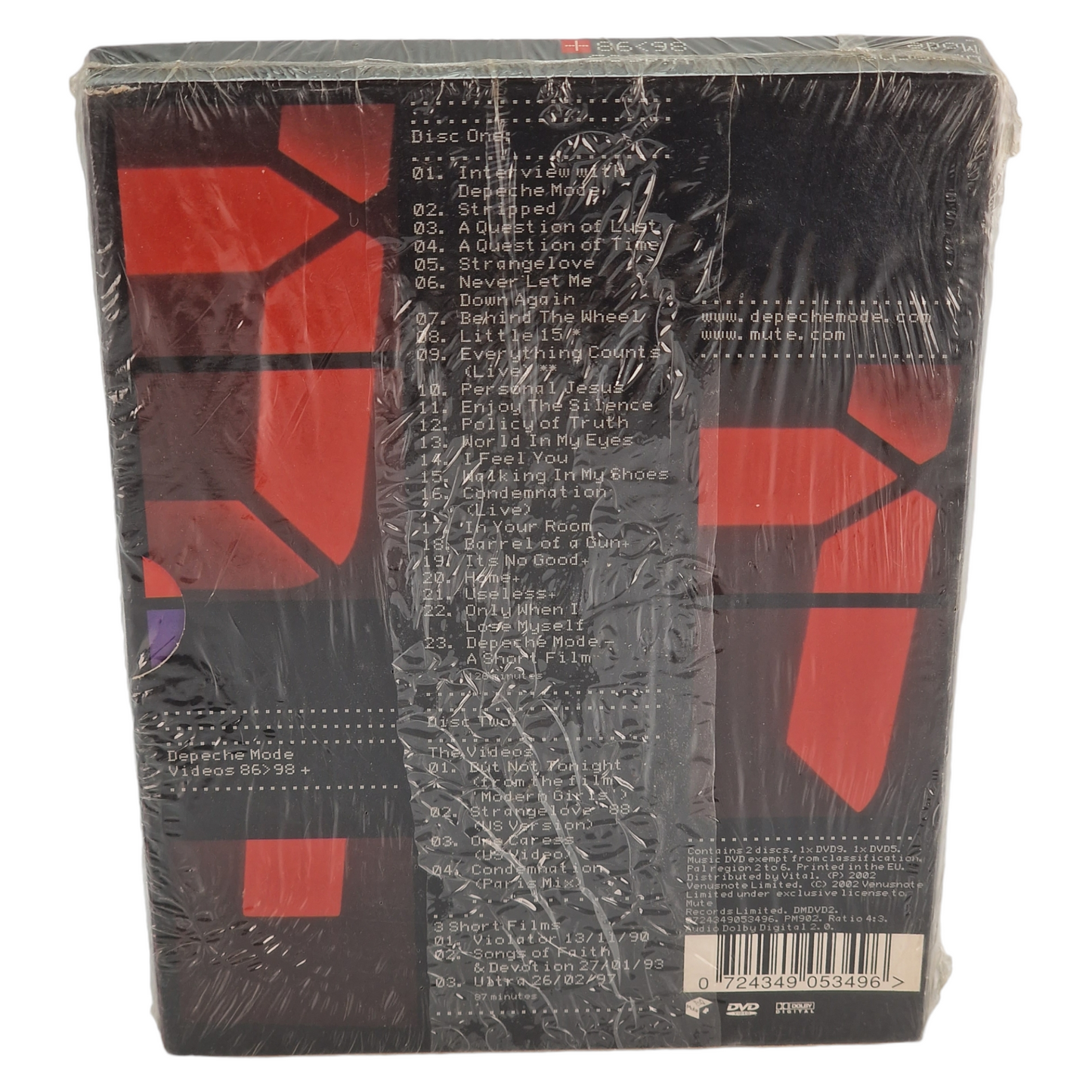 Depeche Mode DVD  The Videos '86 -'98 - Deluxe Edition Région B  2002 Neuf