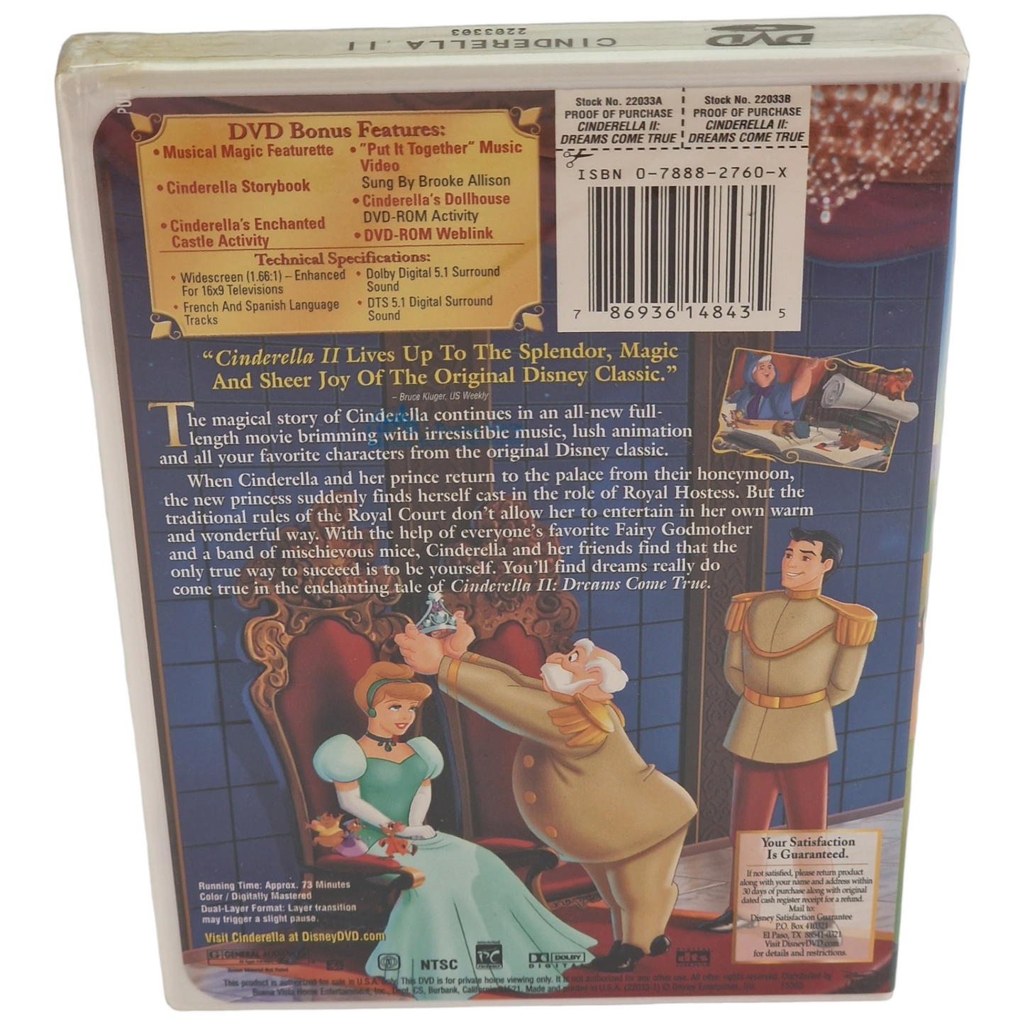 Cendrillon 2 : Une vie de princesse DVD Disney US Impor VFt 2002 Région 1