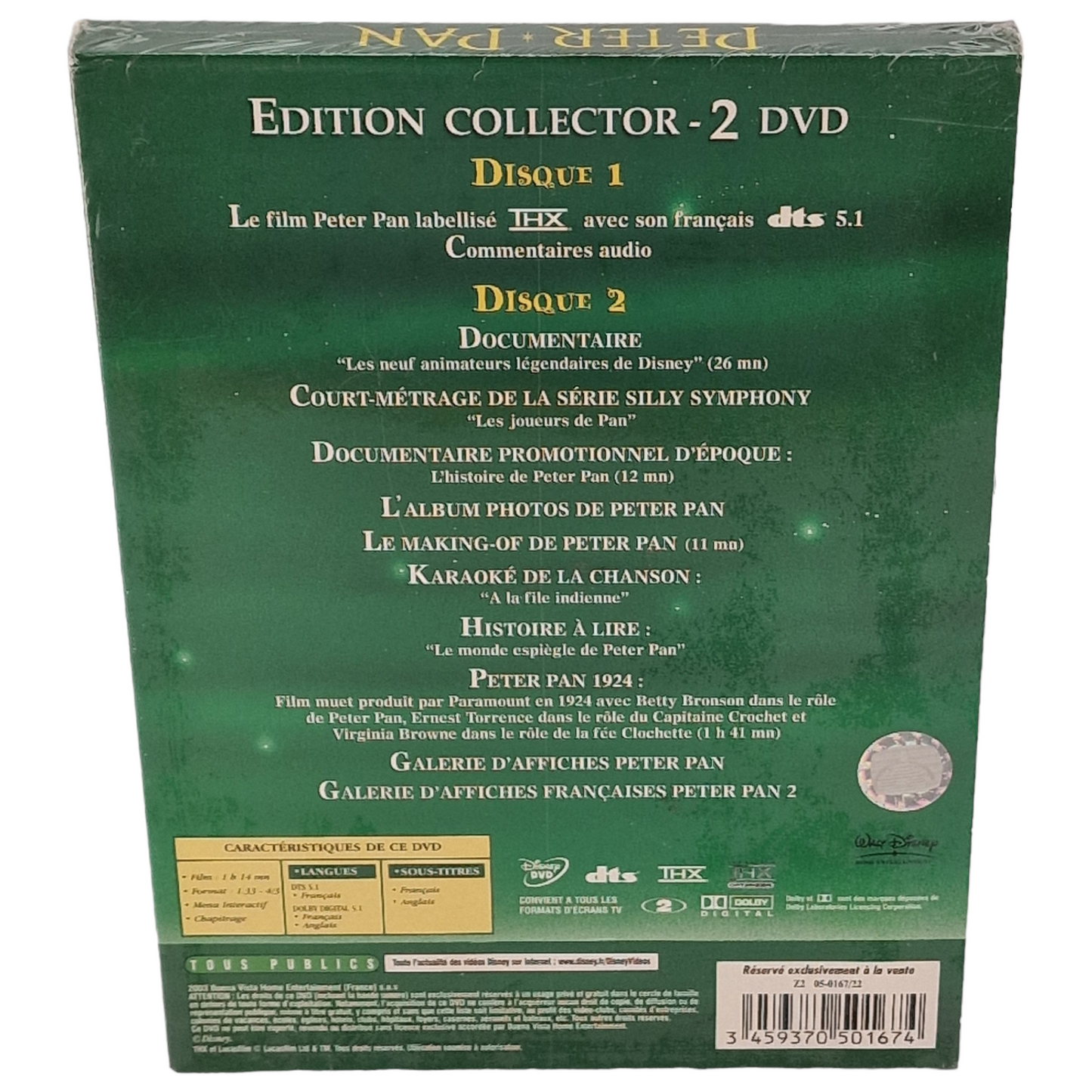 Peter Pan DVD DigiPack Édition Collector Comprends Bonus rares exclusifs Zone B