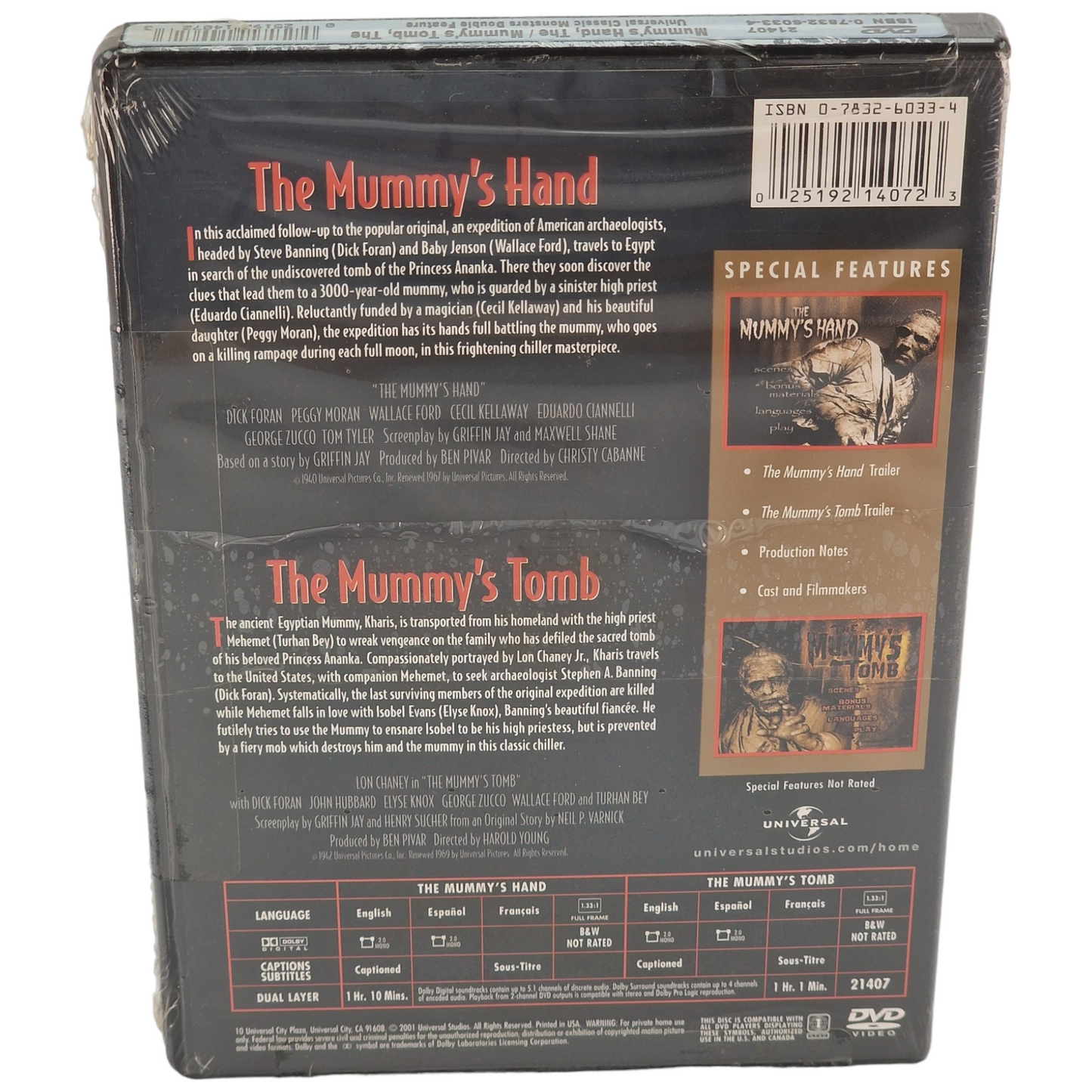 La Main de la momie + Les Maléfices de la momie DVD 2 Films US Import VF Region A