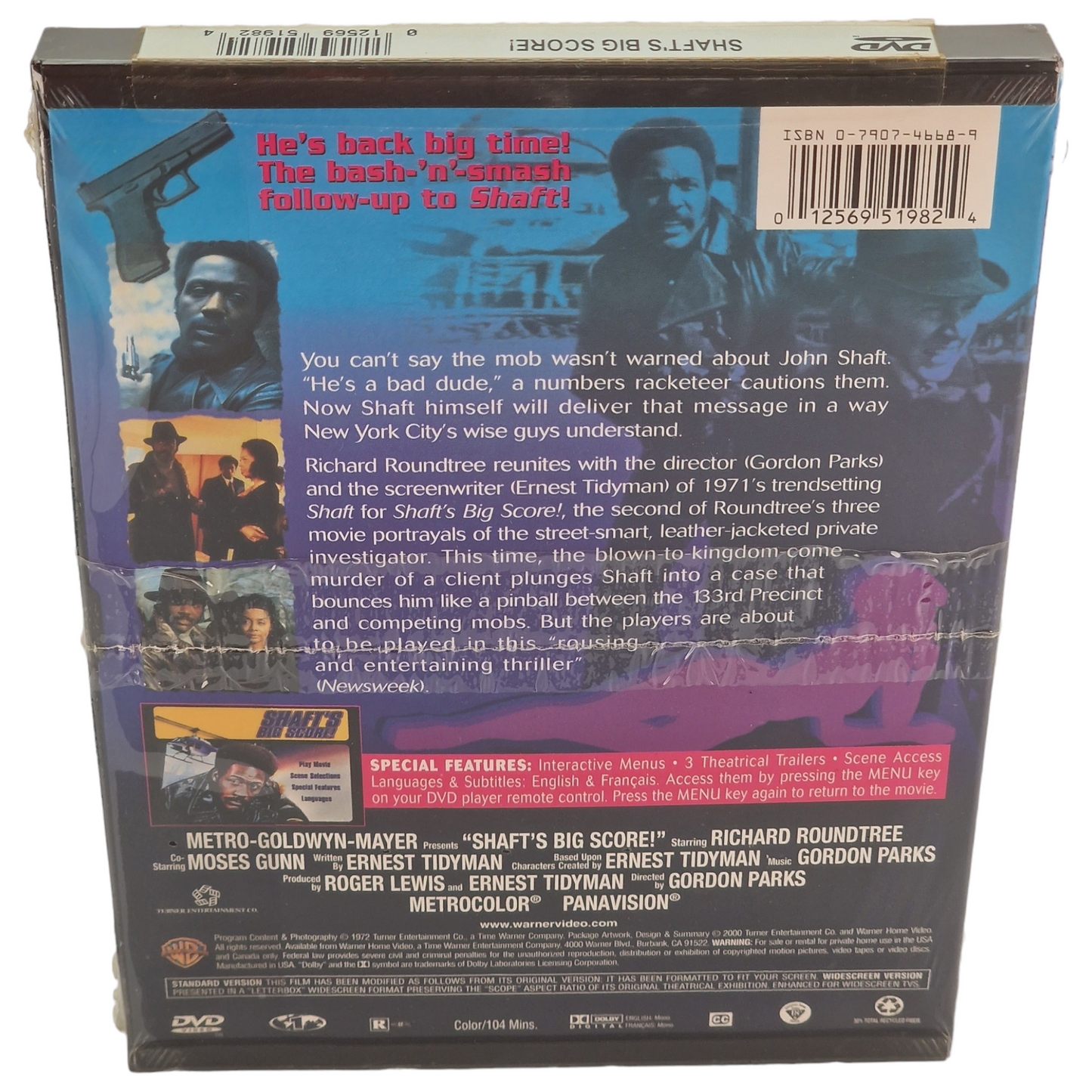 Shaft's Big Score  DVD Étui à clapet US Import  Région 1 VF 2000  Neuf