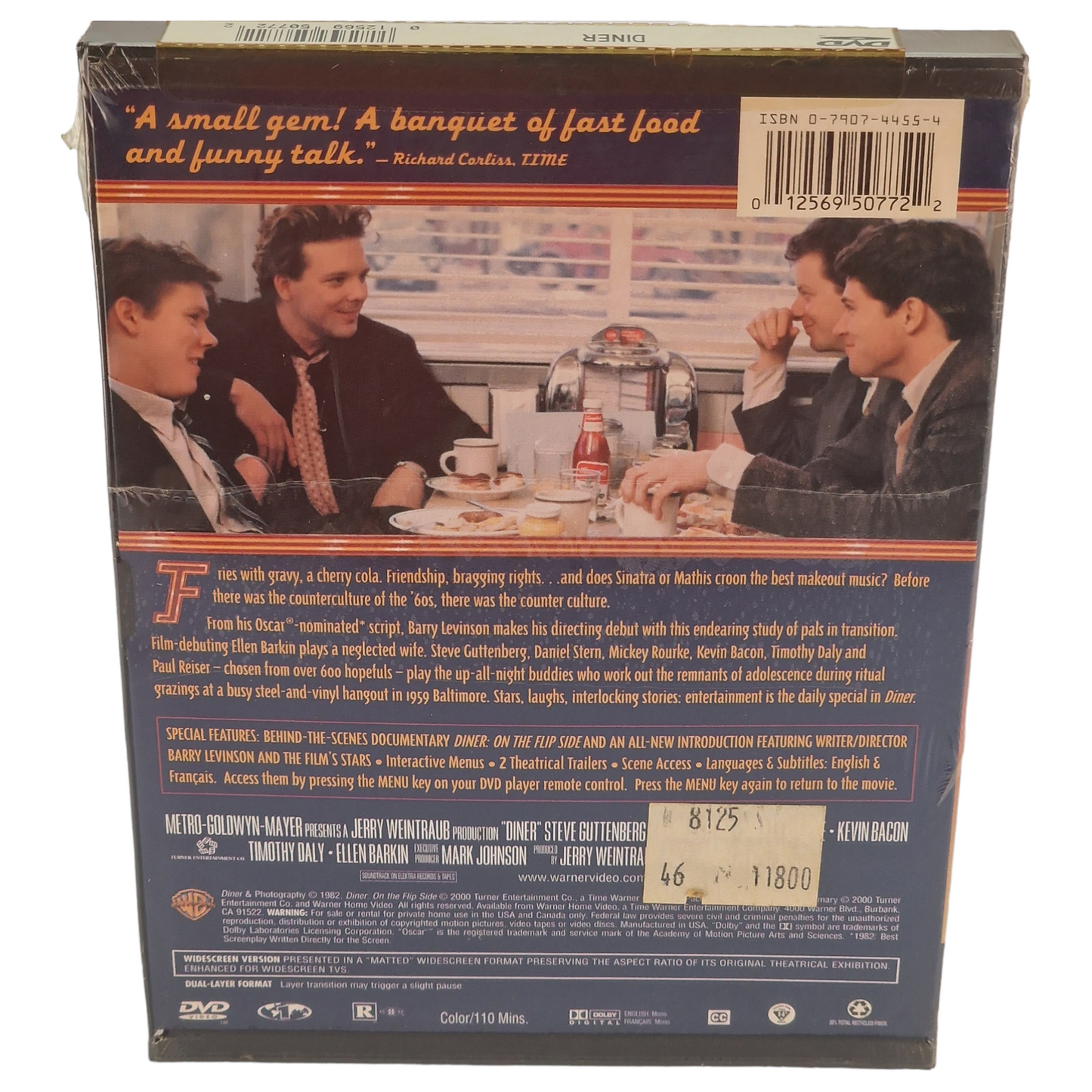 Diner DVD Étui à clapet US Import VF Région 1  Mickey Rourke  1999  Neuf