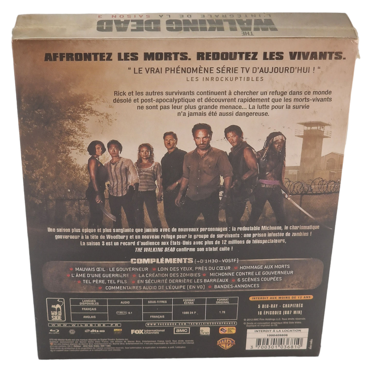 The Walking Dead :DigiPack / L'intégrale de la saison 3 Blu-ray France Region Free 2013