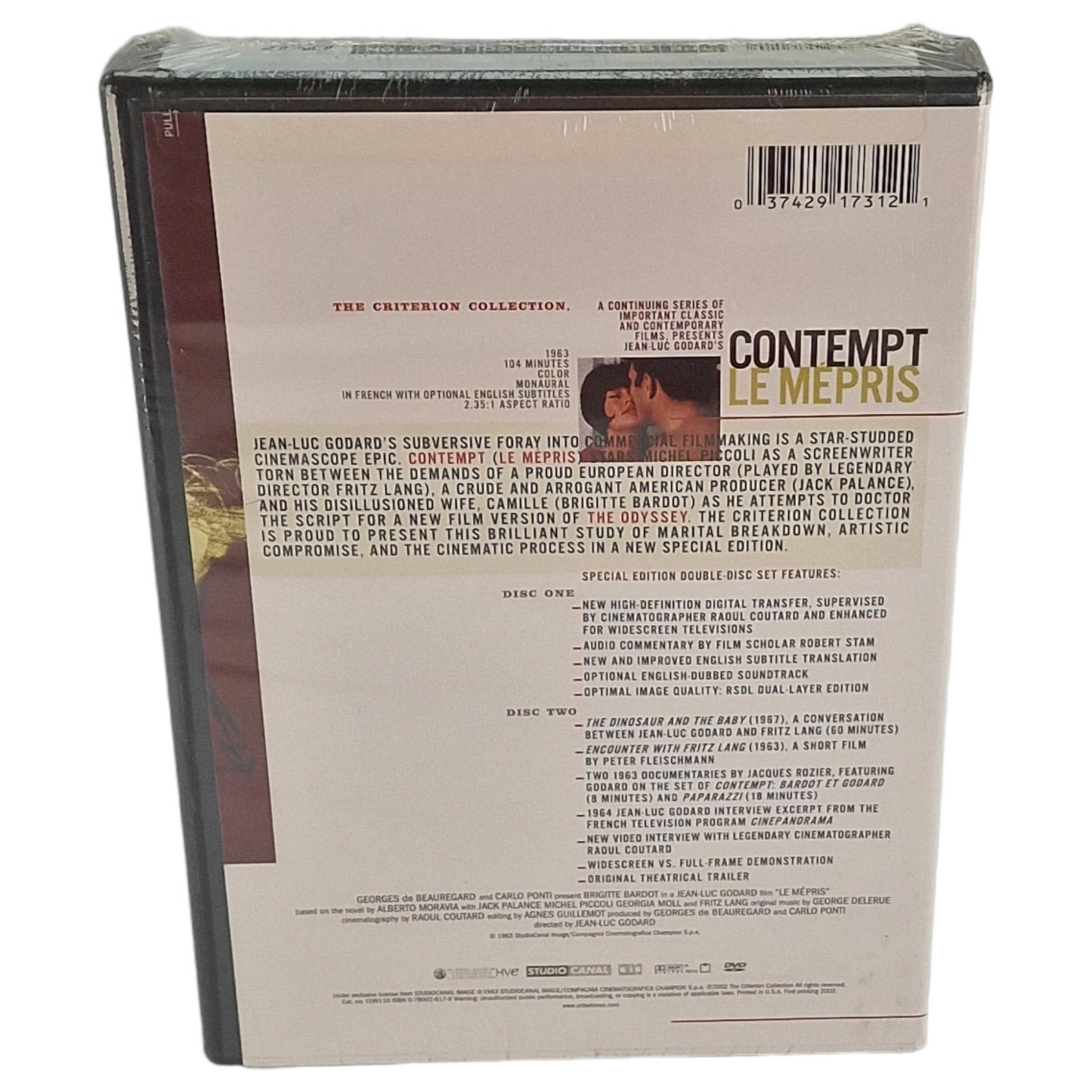 Le mépris "Contempt" DVD Collection Criterion Brigitte Bardot US Import VF Region A