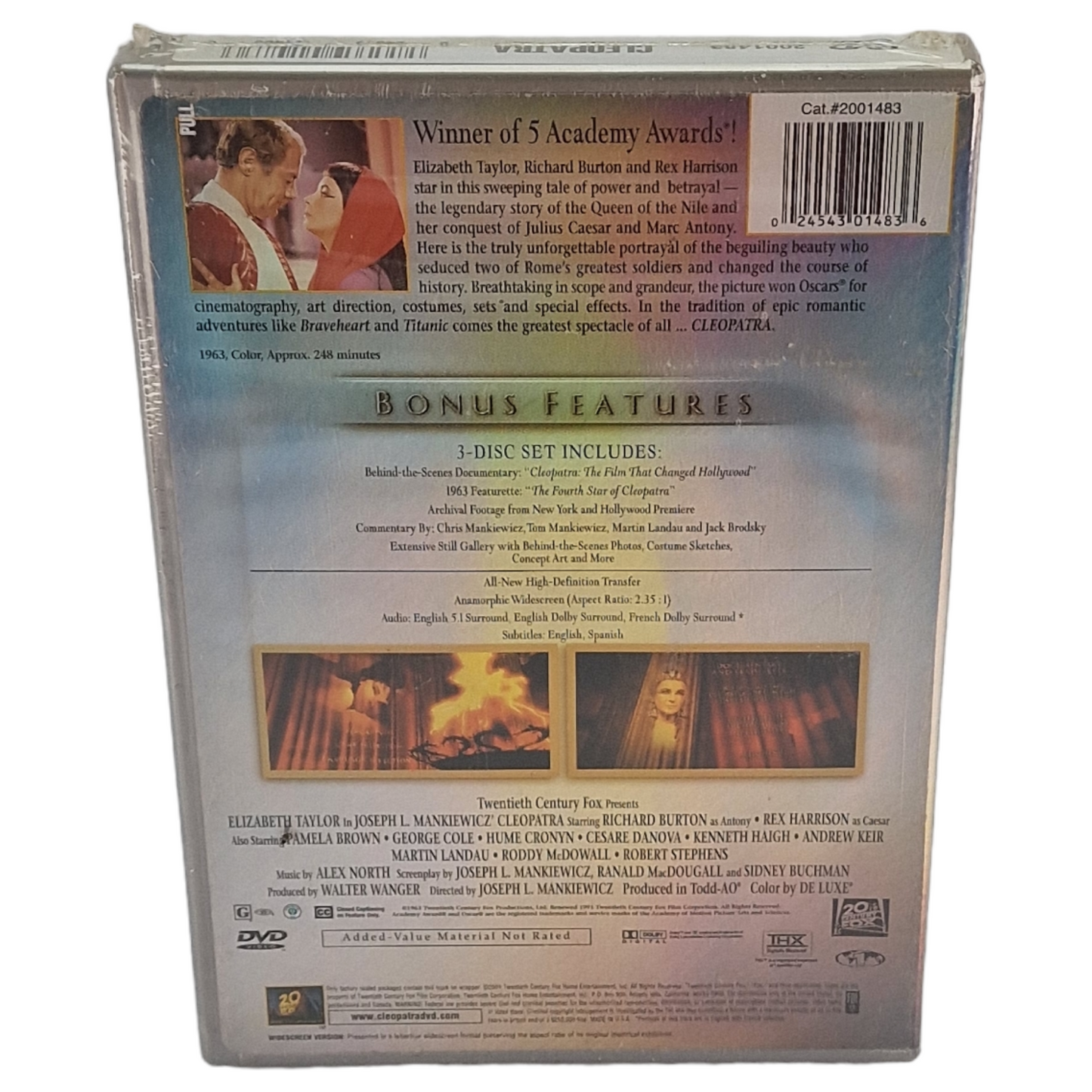 Cleopatra DVD Five Star Collection Elizabeth Taylor US Import VF Region A 2001 Neuf