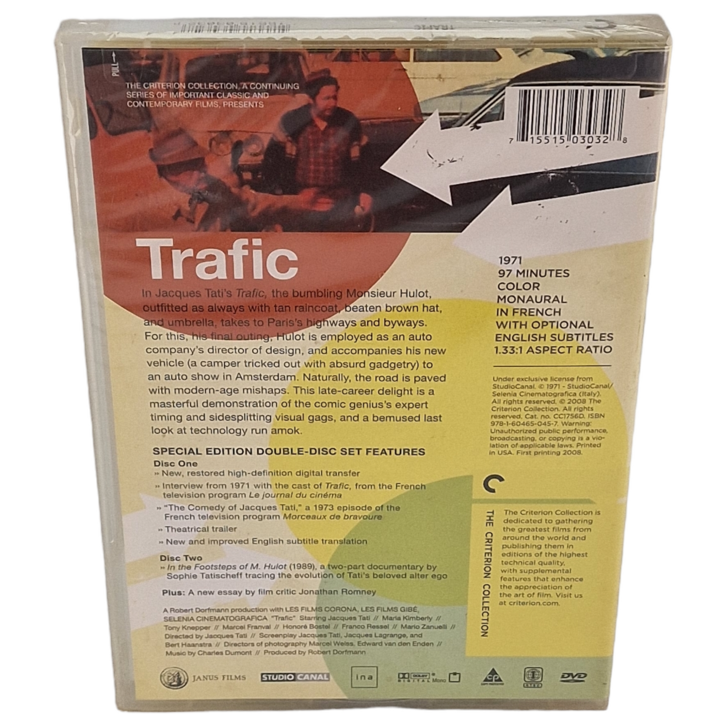 Trafic DVD La collection US Import Jacques Tati 1971 VF Region A 2008 Neuf