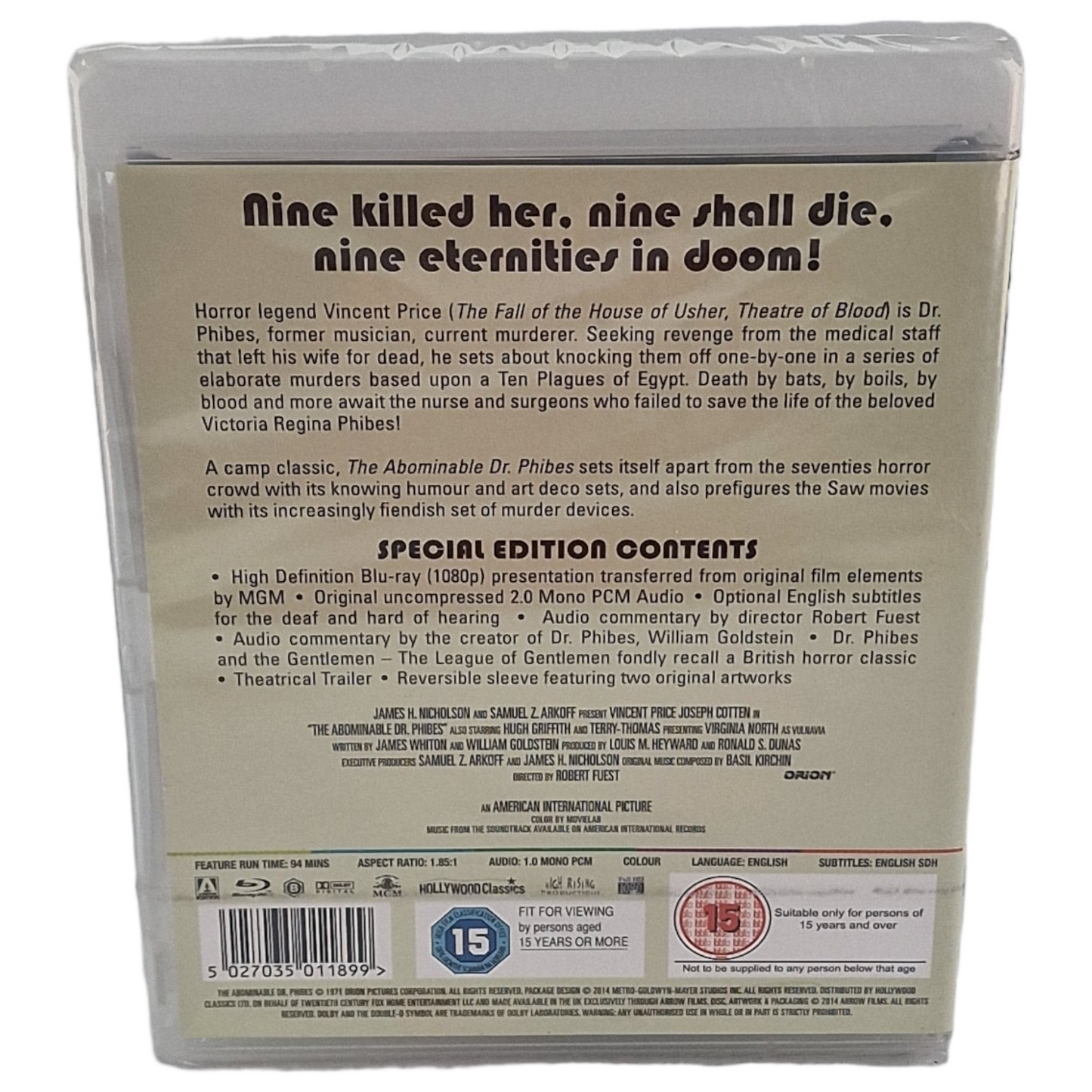 The Abominable Dr. Phibes Blu-ray 2014 Region A VO