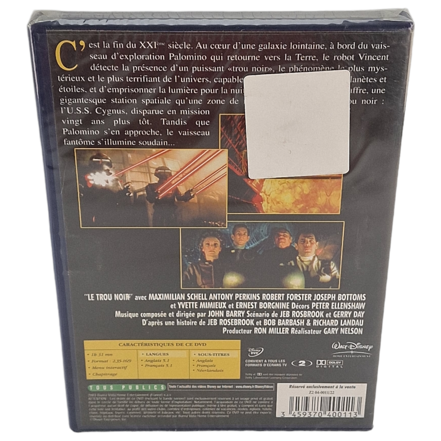 Le Trou noir DVD Walt Disney france VF Region 2 2003 Neuf