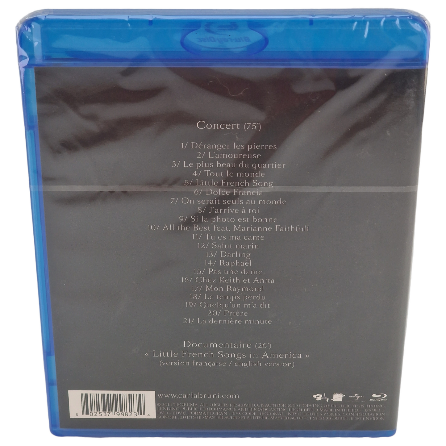 Carla Bruni A l'Olympia Blu-ray 2008 Region B 2014 Neuf