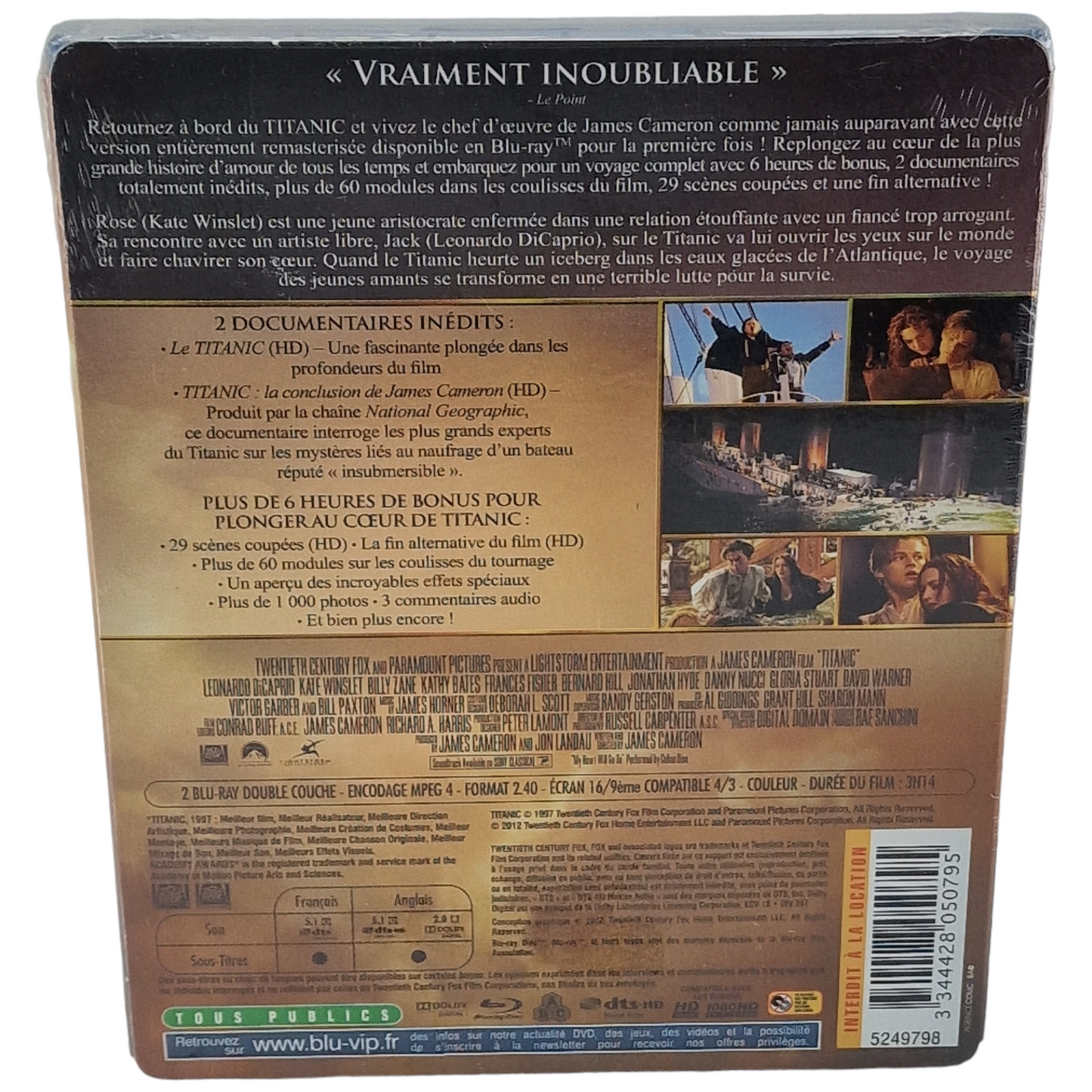 Titanic Blu-ray Leonardo DiCaprio 2012 Region Fee Fr Neuf
