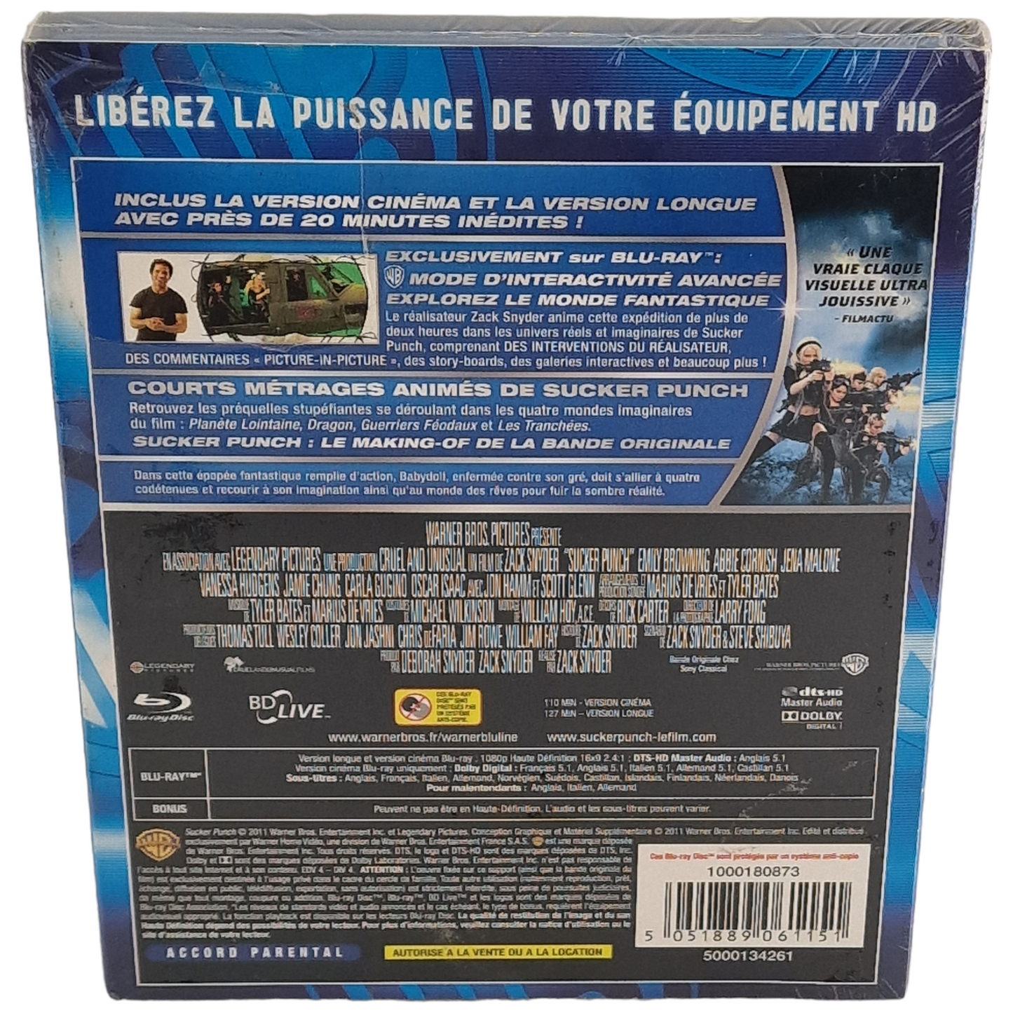 Sucker Punch Blu-ray 1 film, 2 coupes Version Longue 2011 Region B Neuf