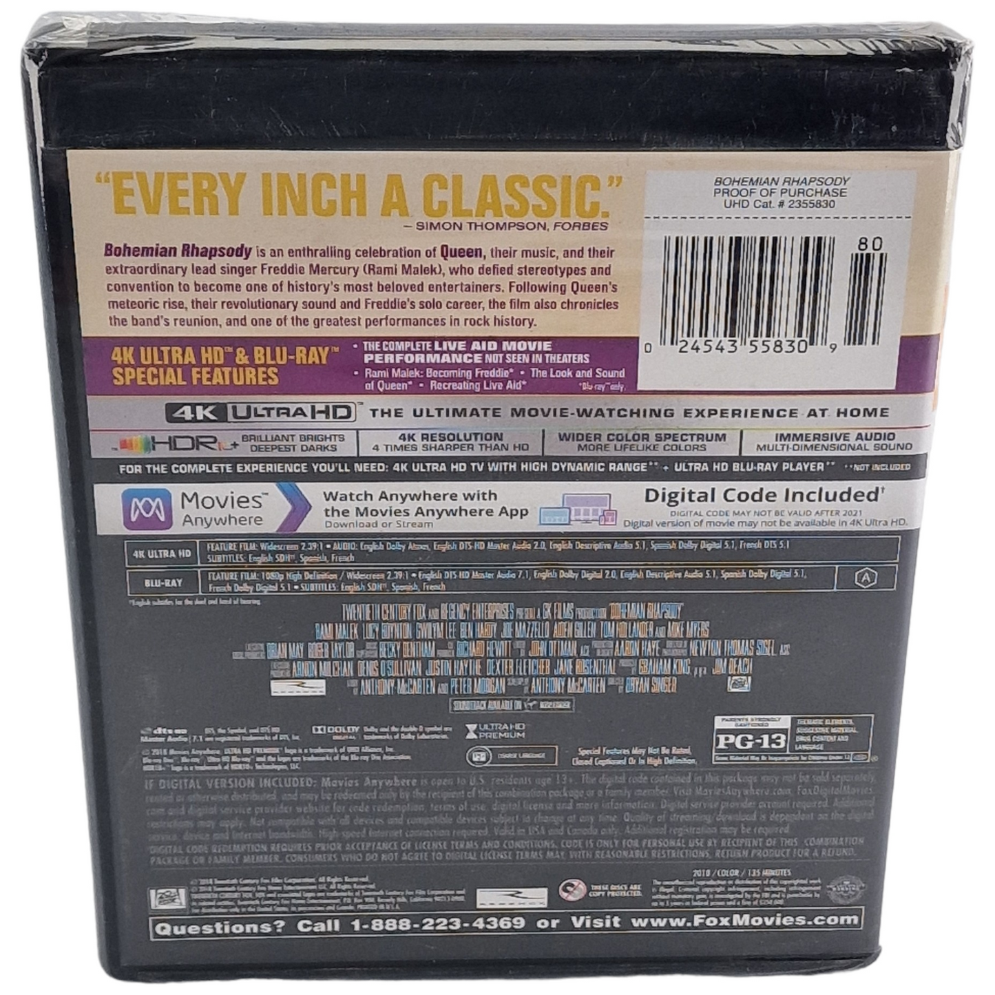 Bohemian Rhapsody 4K Ultra HD VF UK Import Sans région Free