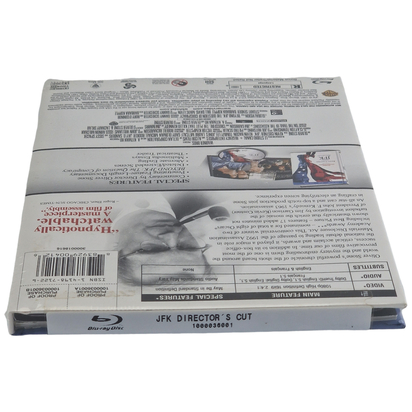 JFK Blu-ray DigiBook Director's Cut Region Free Kevin Costner Oliver Stone